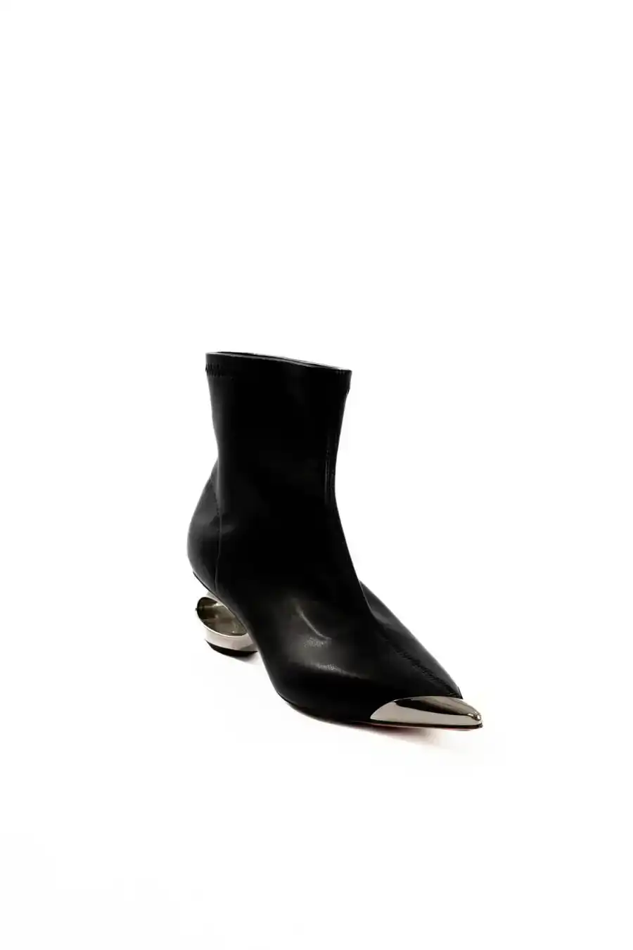 Metallic Front Sculpted Heel Boots - Image 2