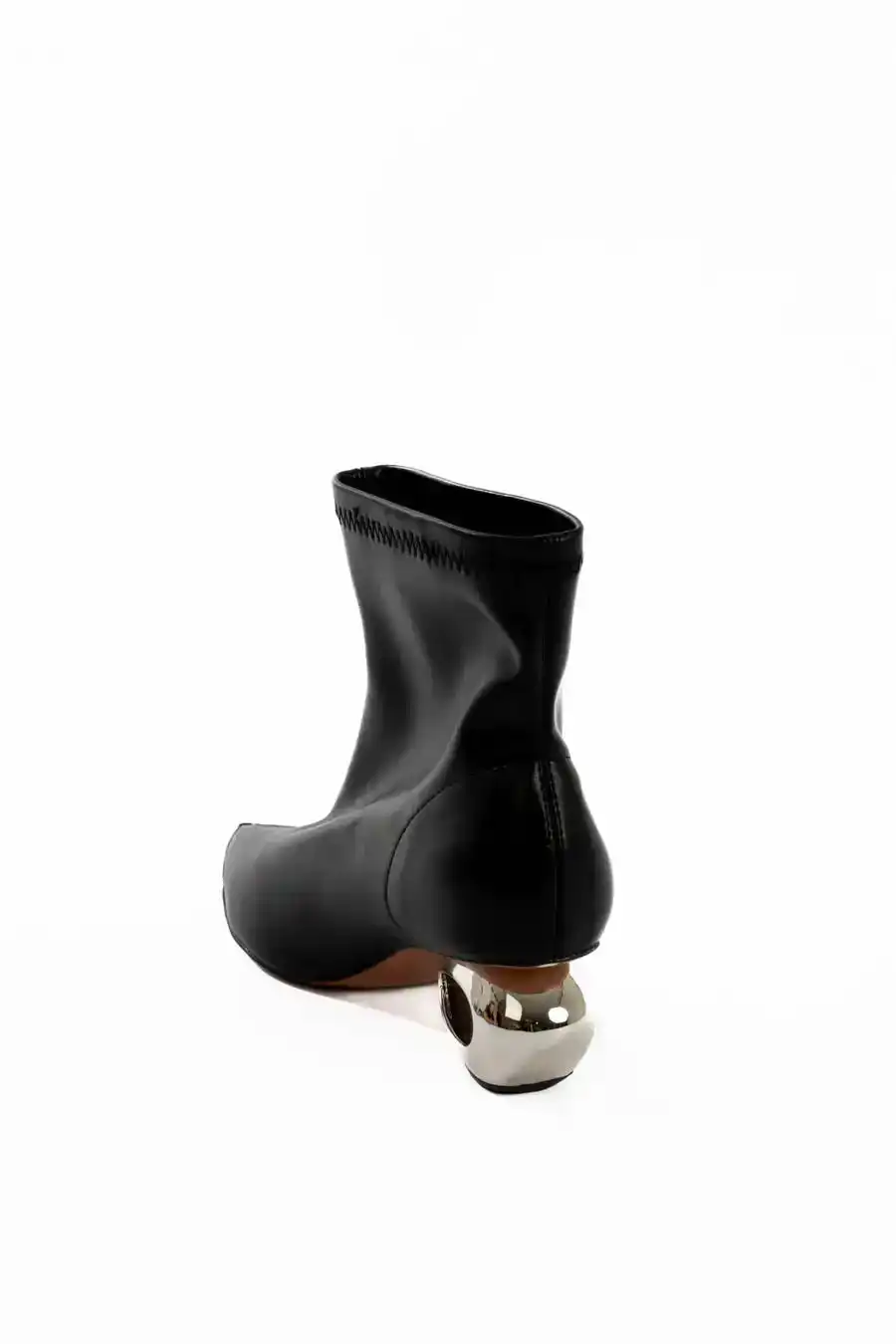Metallic Front Sculpted Heel Boots - Image 4