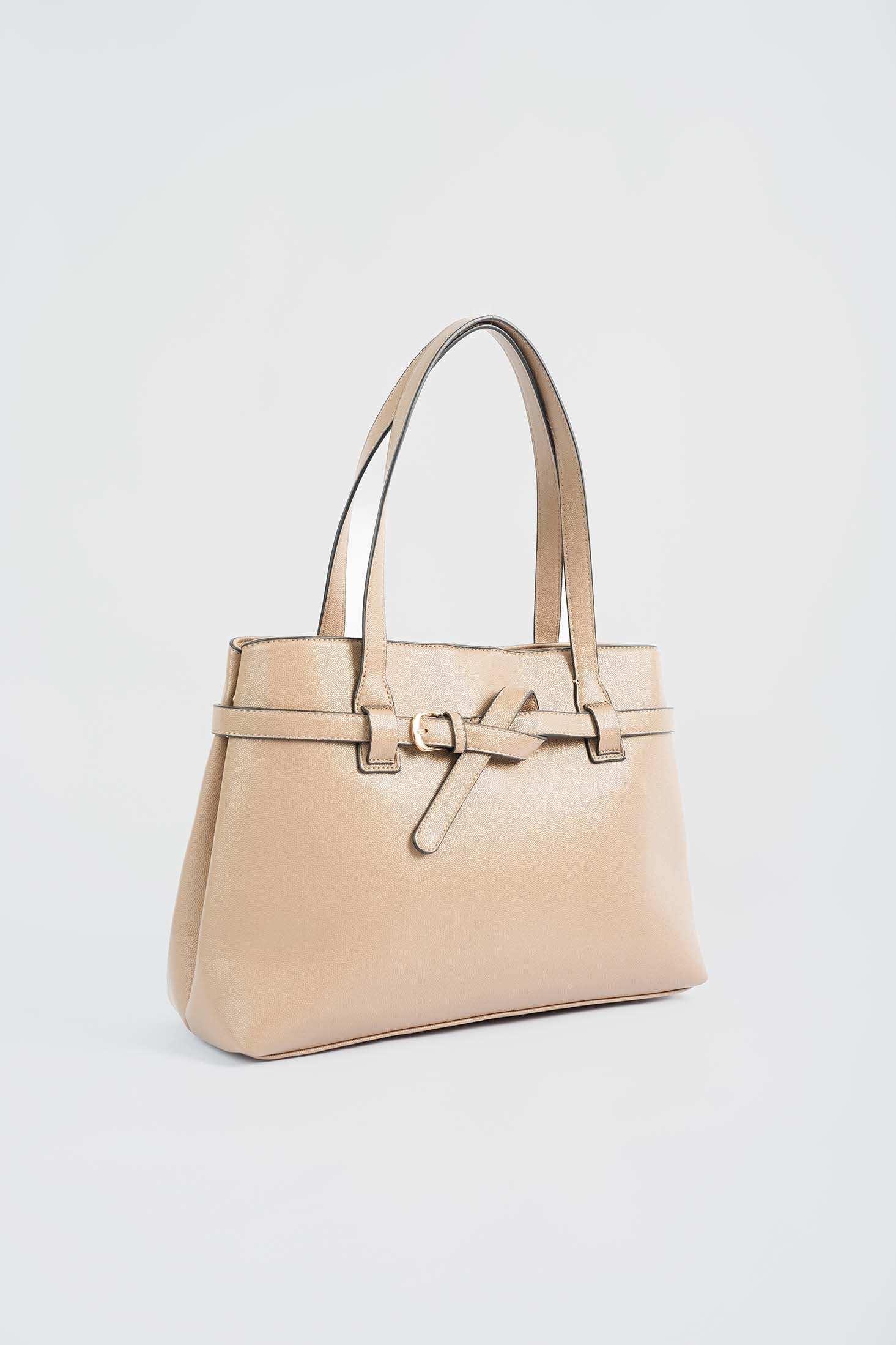 Textured Shoulder-Bag with Decorative Belt - Image 3