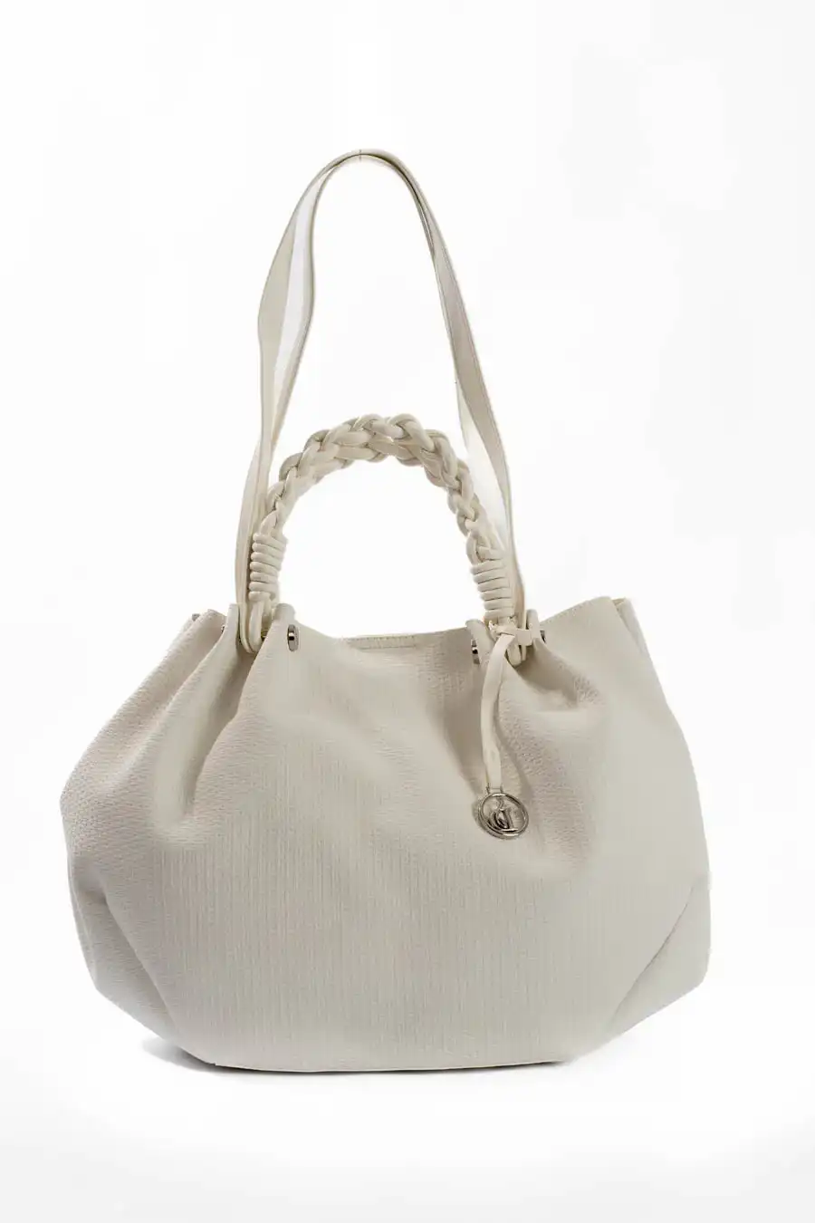 Women’s White Textured Shoulder Bag