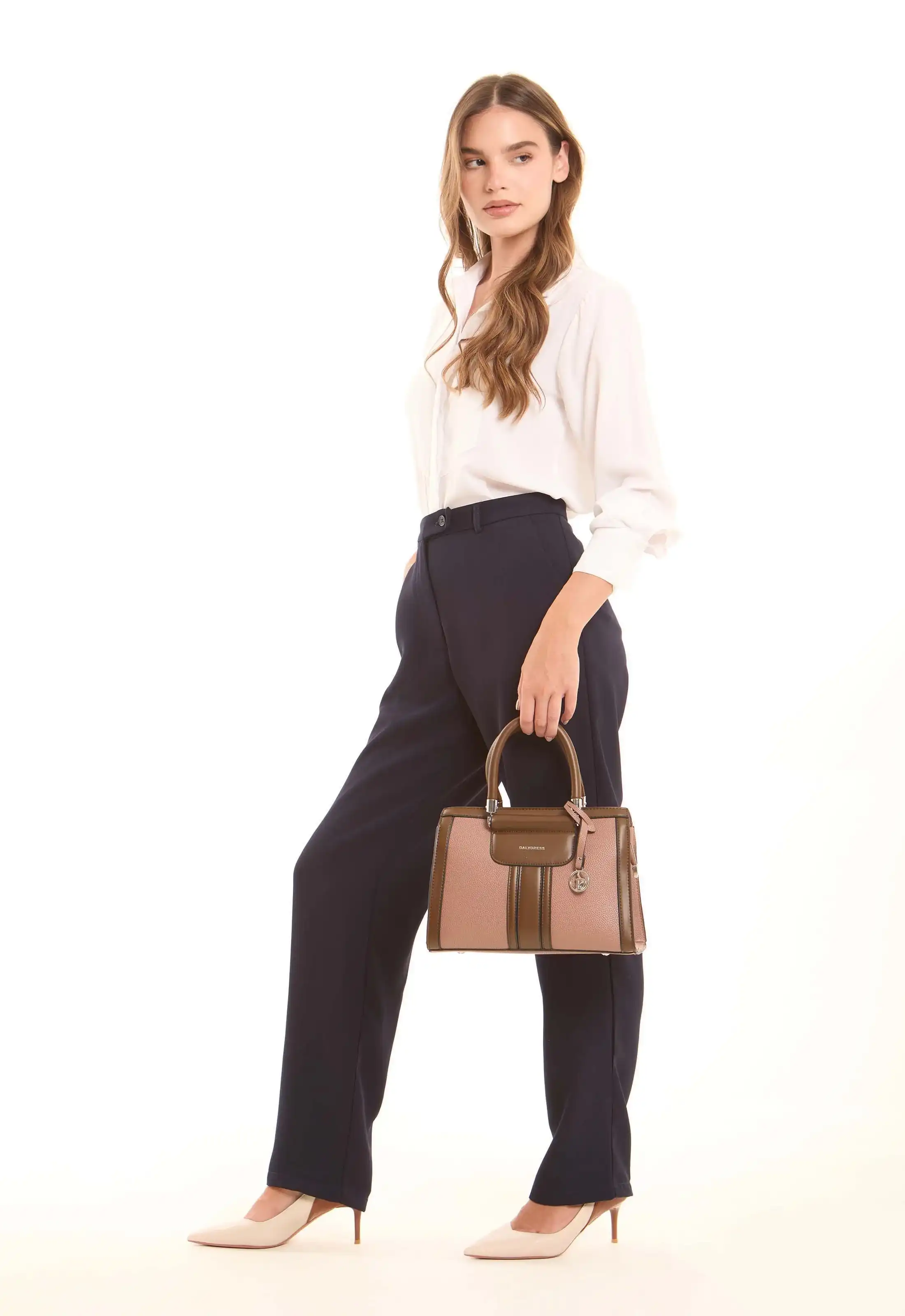 Blush & Mocha Structured Handbag - Image 2