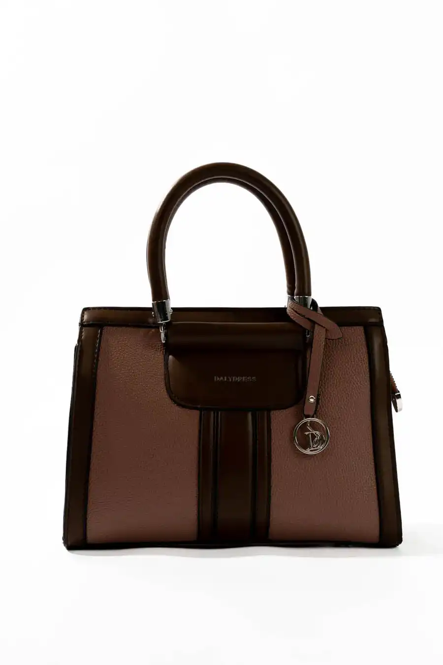 Blush & Mocha Structured Handbag - Image 3