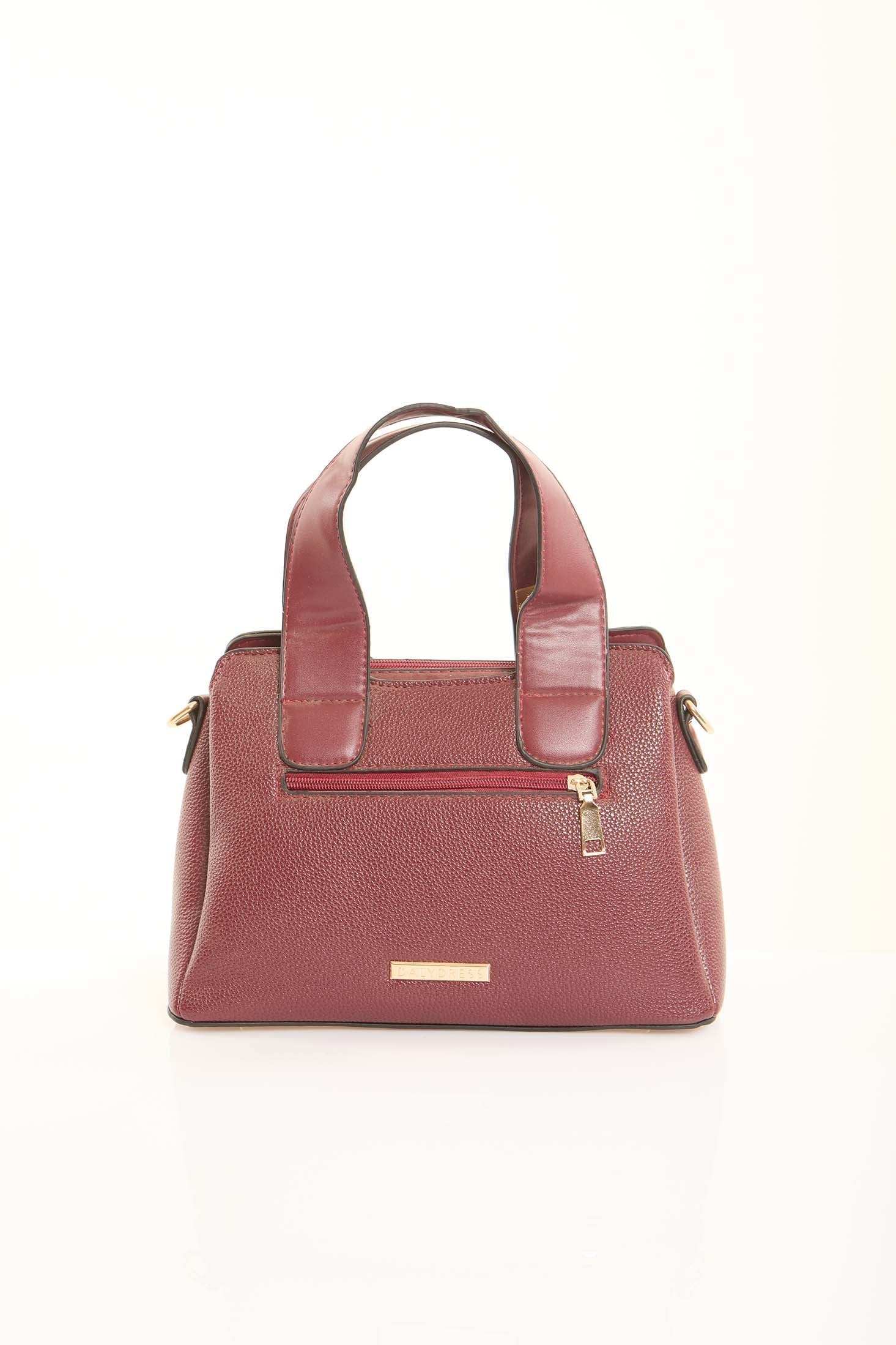 Rosewood Textured Top-Handle Bag - Image 5