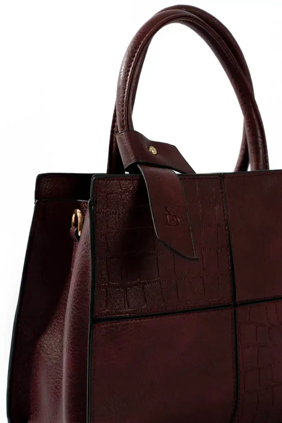 Maroon Structured Handbag - Image 3
