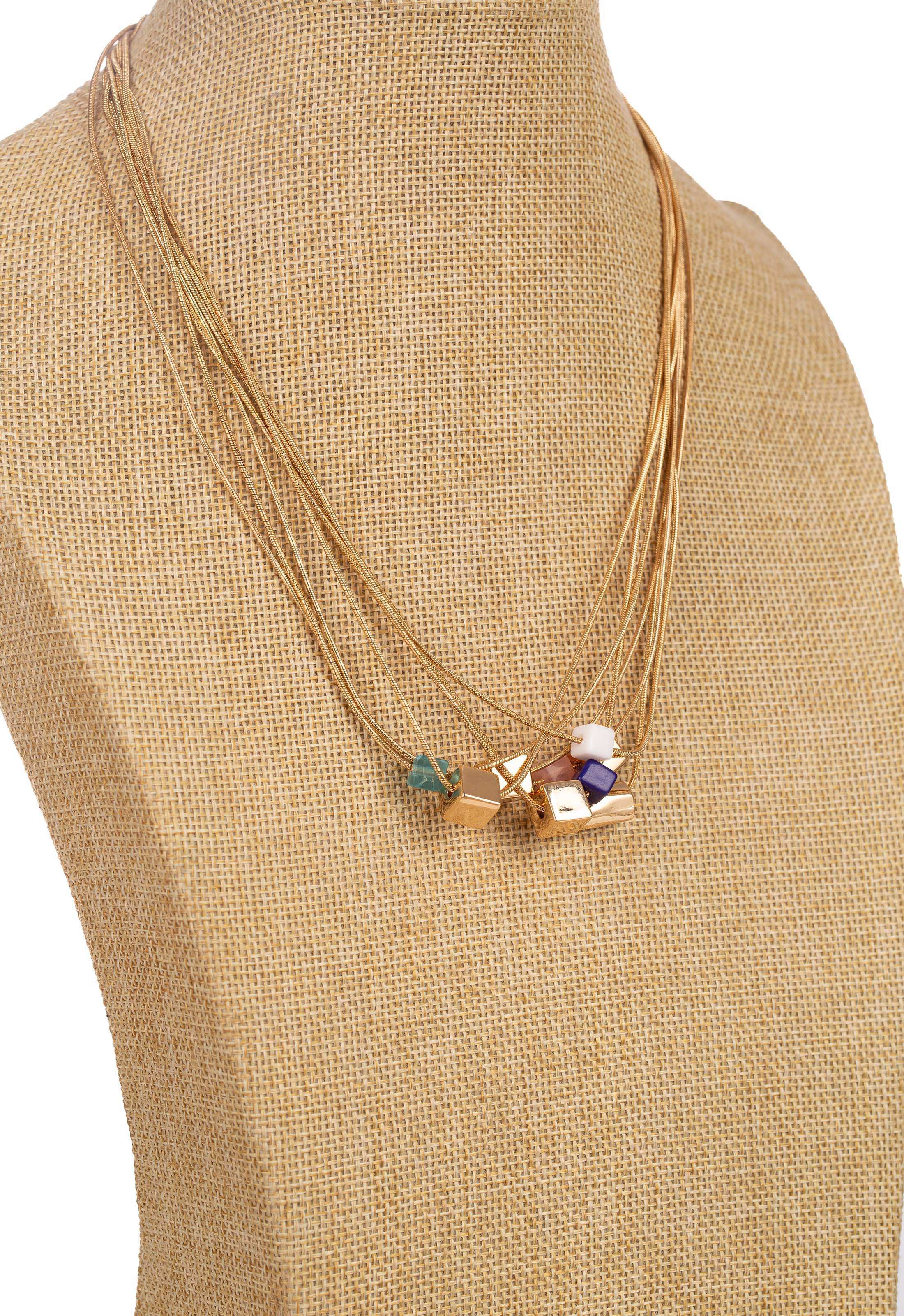 Layered Geometric Bead Necklace Design - Image 3