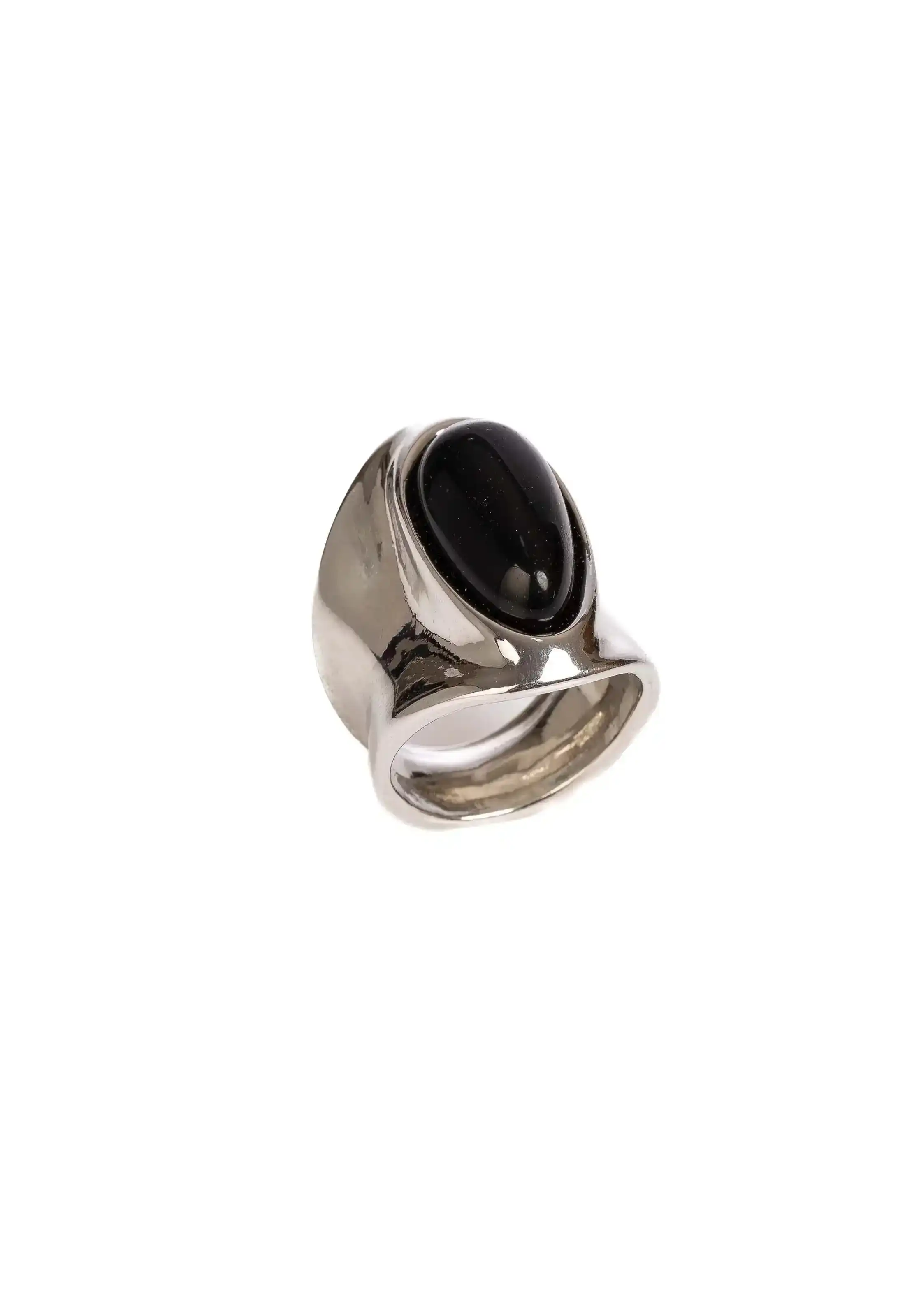 Statement Ring with Black Stone Accent - Image 3
