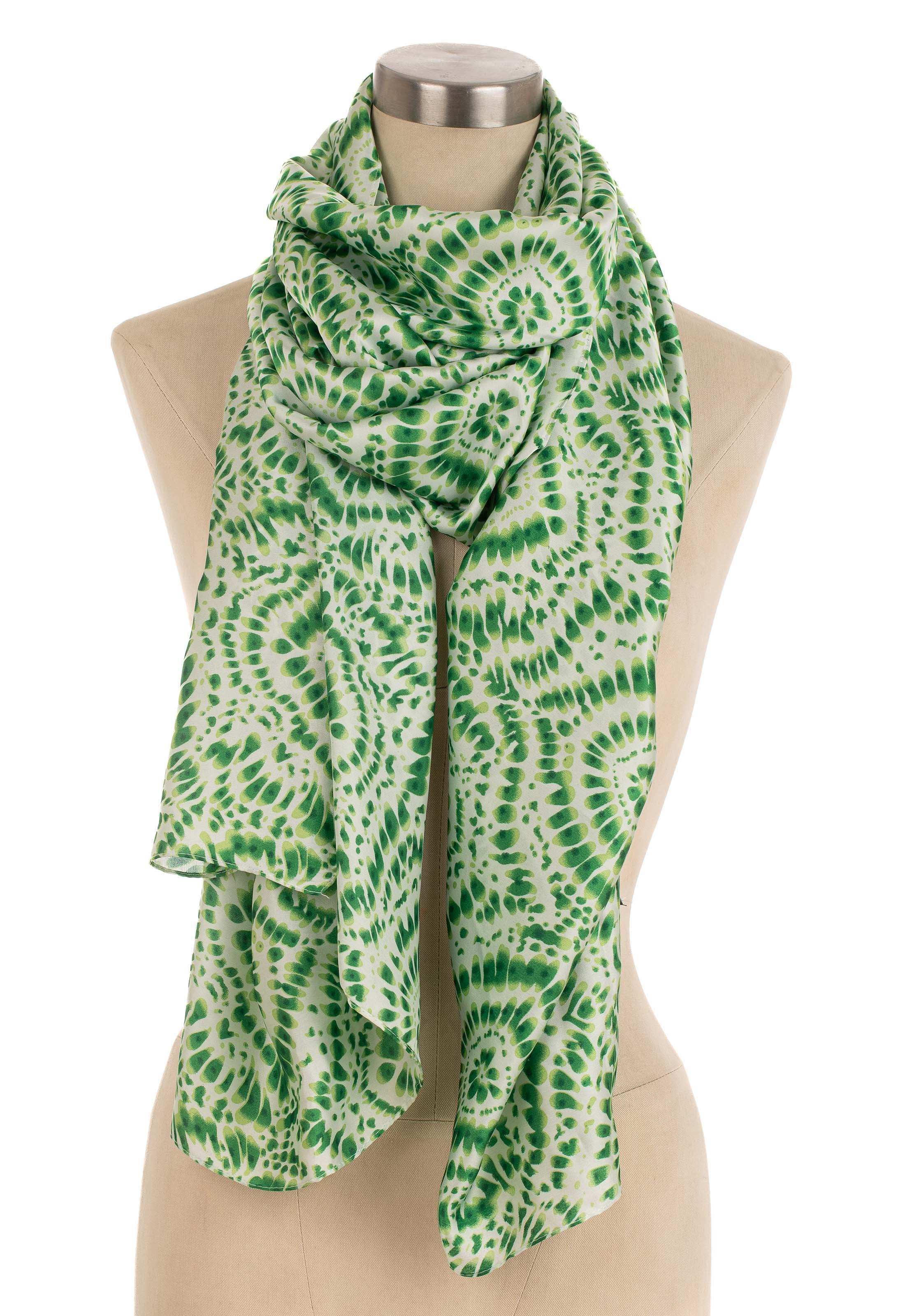 Chic Spiral Pattern Scarf with Natural Shades - Image 3