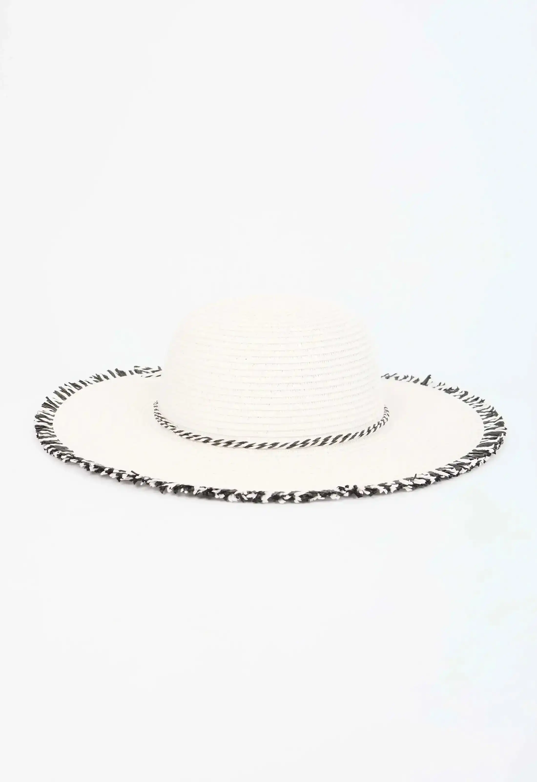 Two-Tone Brim Hat with Decorative Braids - Image 4