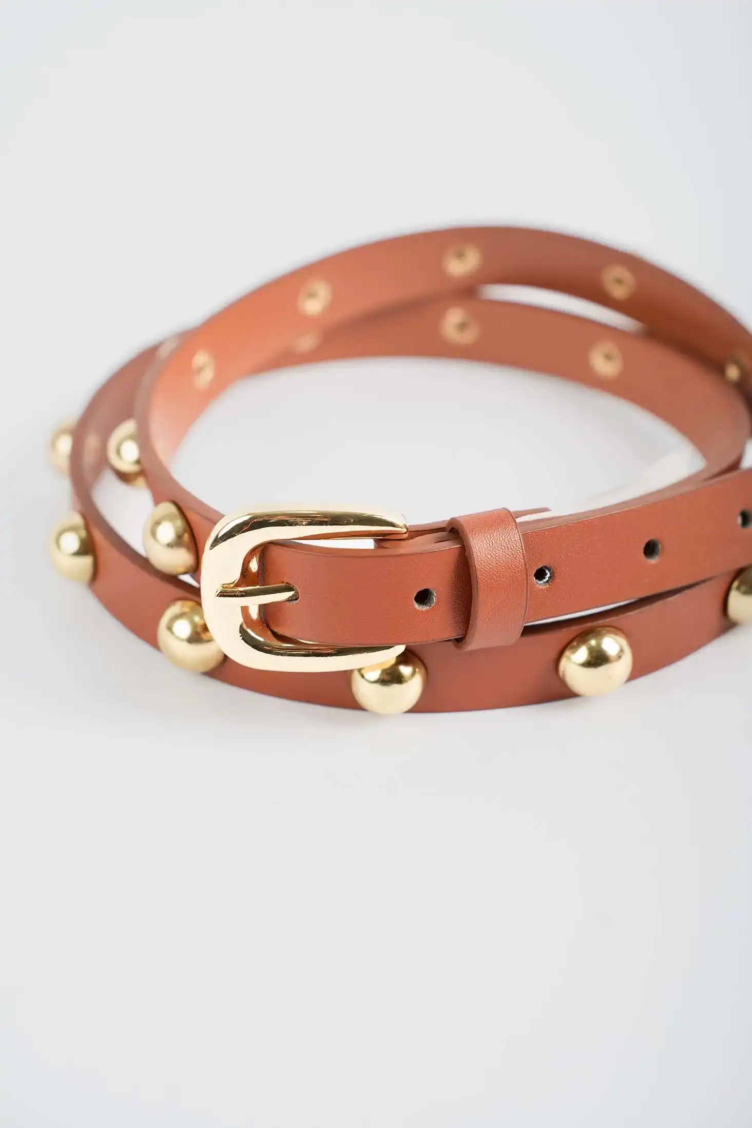 Coral Studded Leather Belt - Image 3