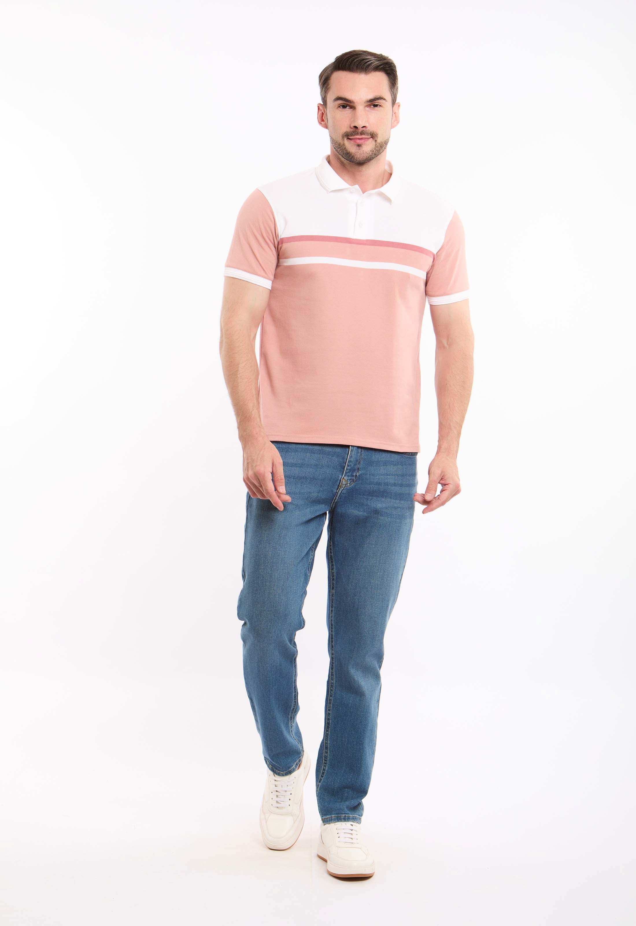 Dual-Tone Short Sleeves Pique Polo Shirt - Image 3