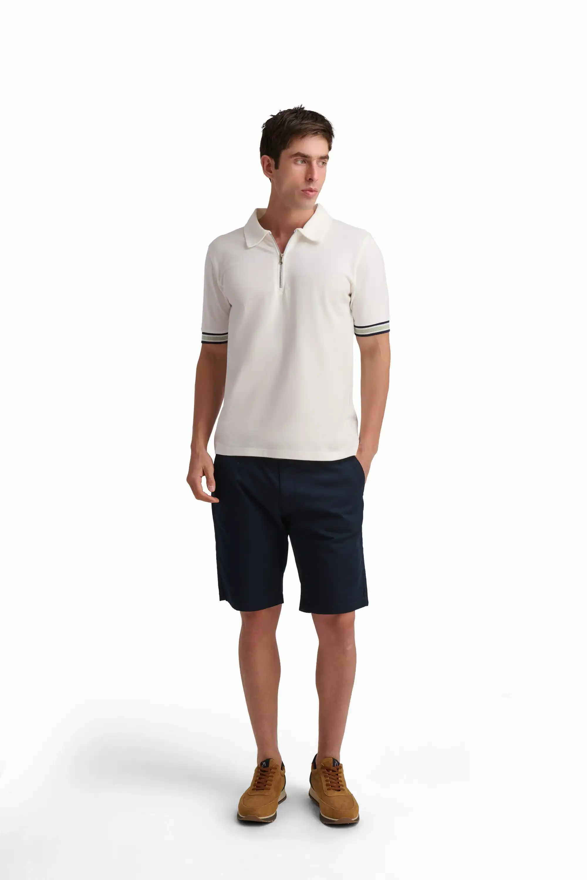 Off-White Zip Polo Shirt