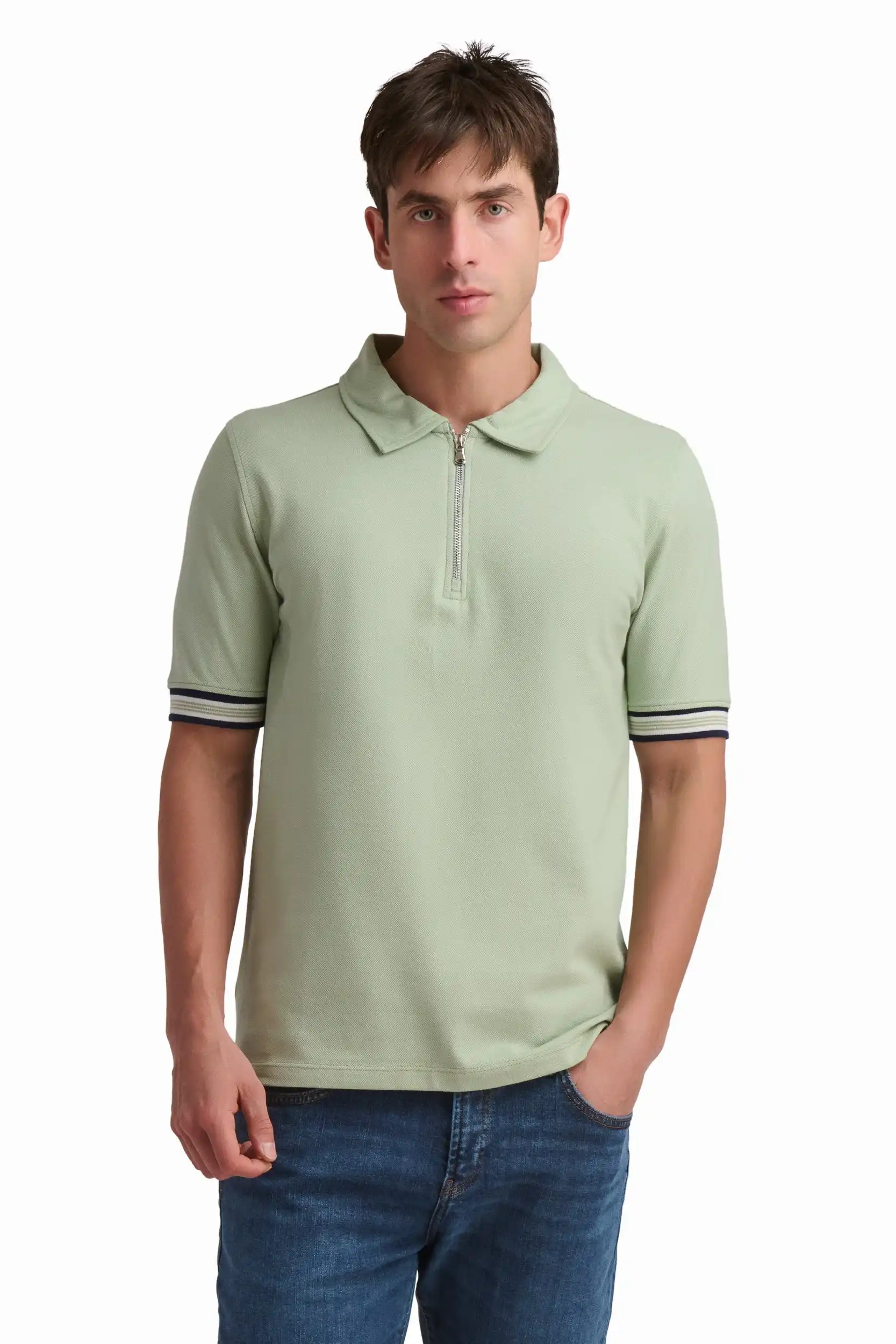 Off-White Zip Polo Shirt - Image 6