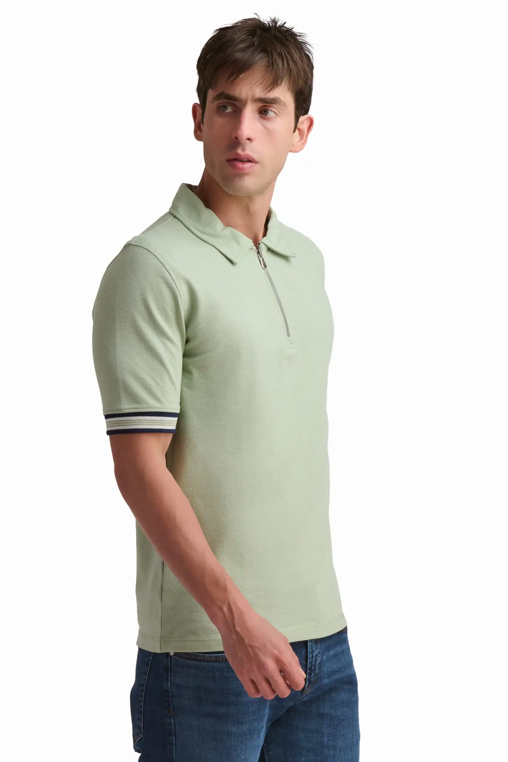 Off-White Zip Polo Shirt - Image 7