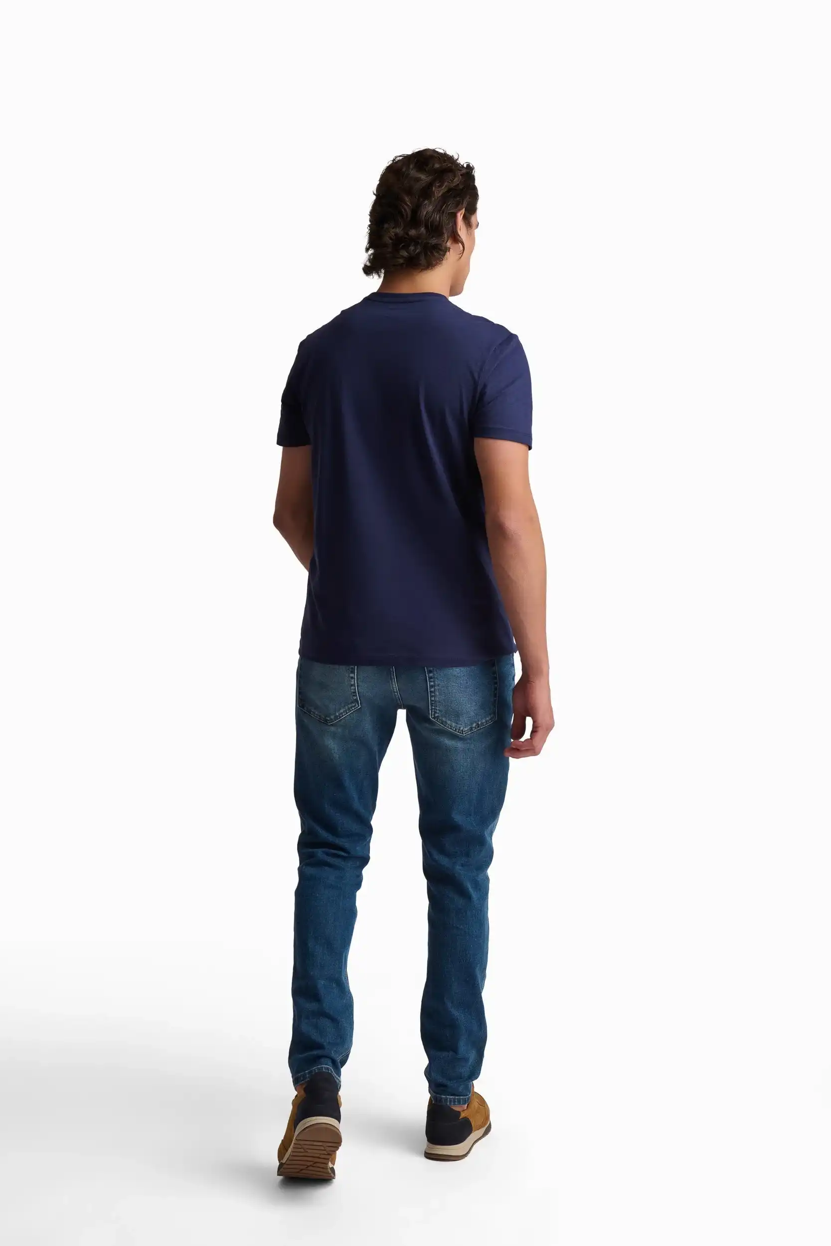 Navy Run Cotton T-Shirt - Image 3