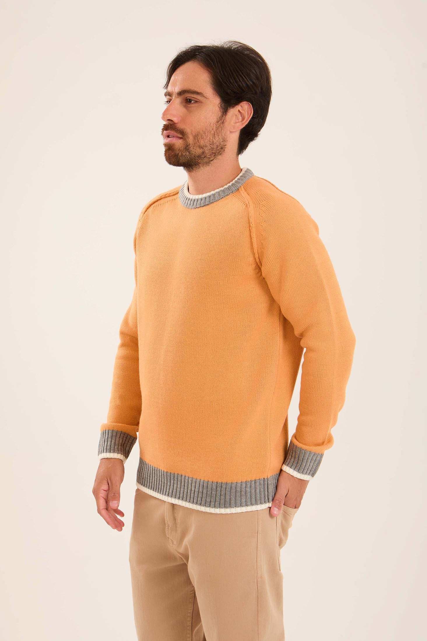 Men Pullover Regular Fit Orange - Image 3