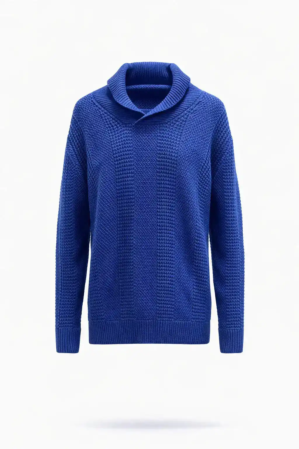 Textured Shawl Collar Knit Sweater