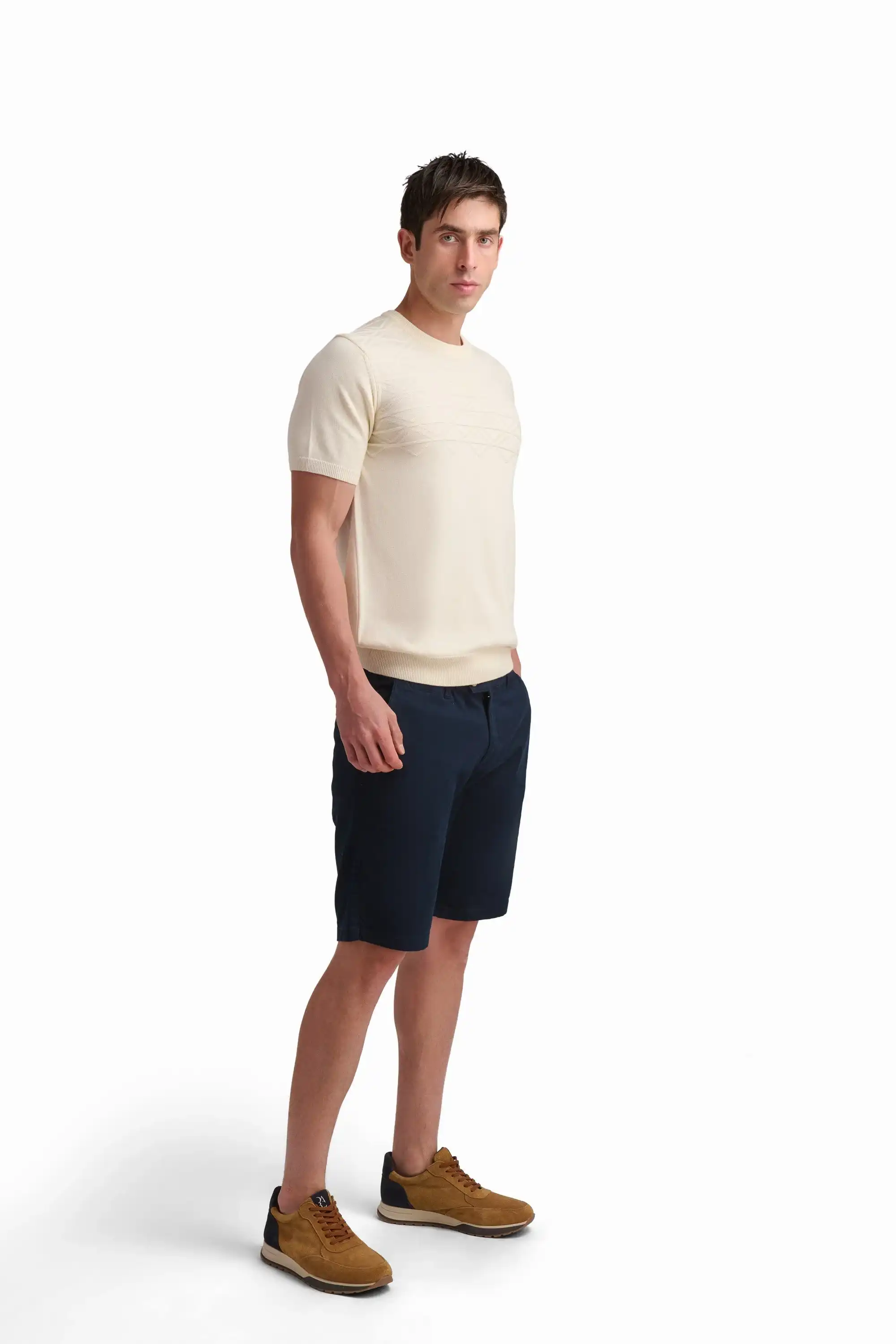 Textured Knit Short Sleeve T-Shirt - Image 2