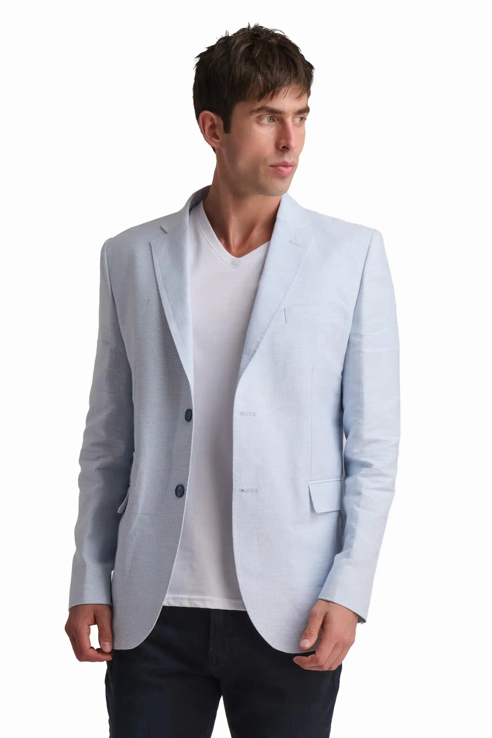 Light Blue Linen Blazer - Image 3