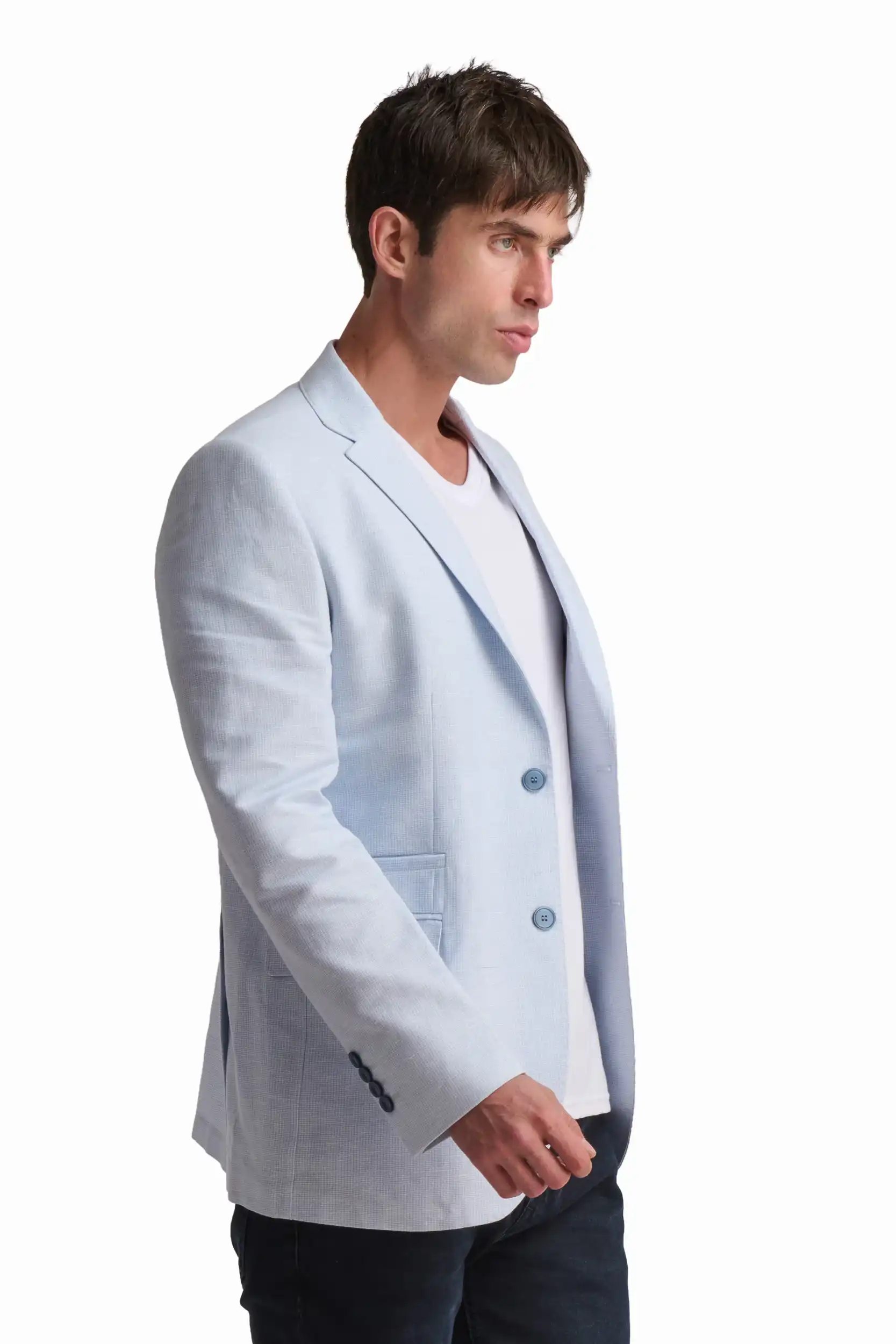 Light Blue Linen Blazer - Image 4