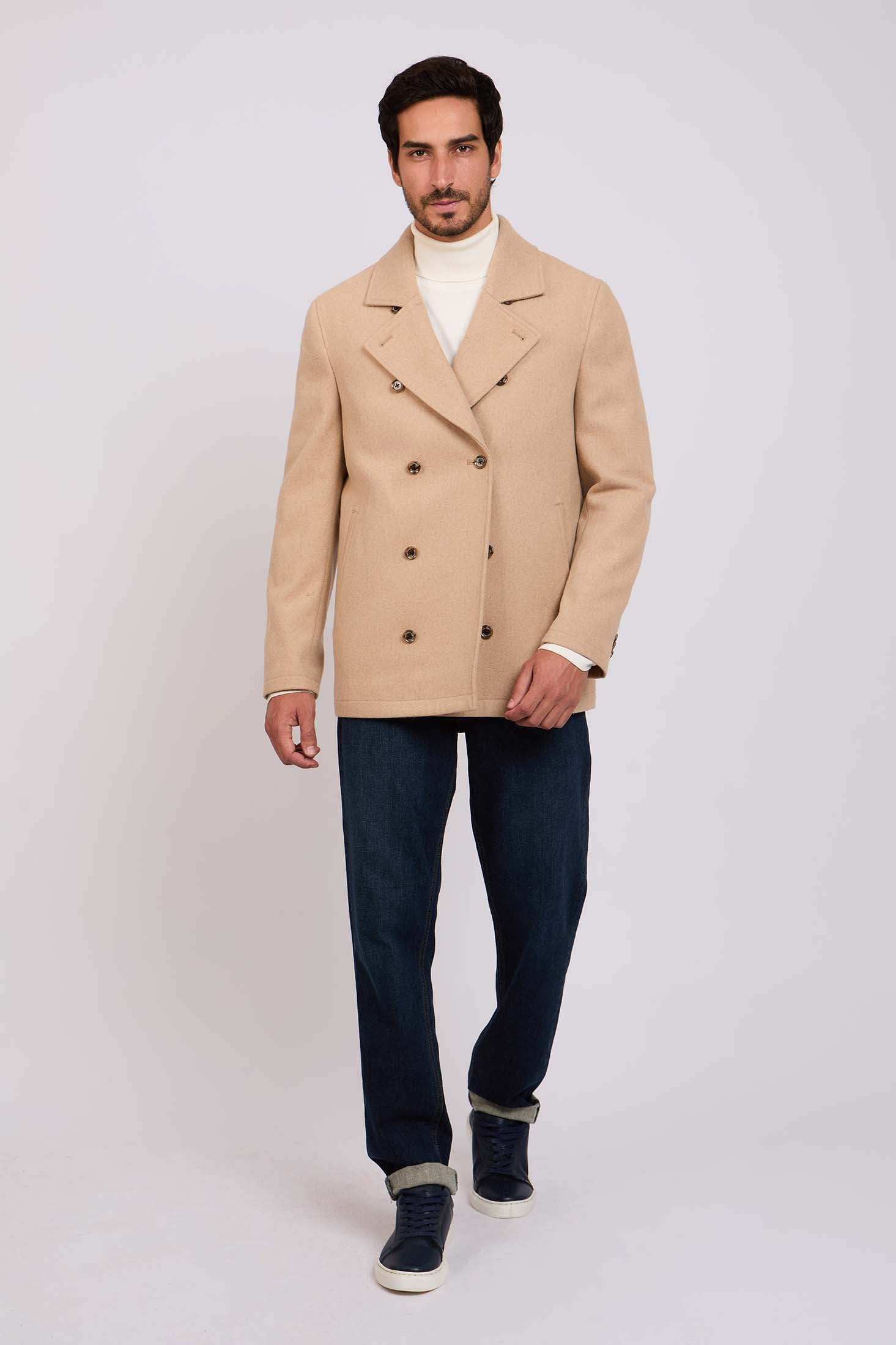 Men Regular Fit Coat Brown - Image 2