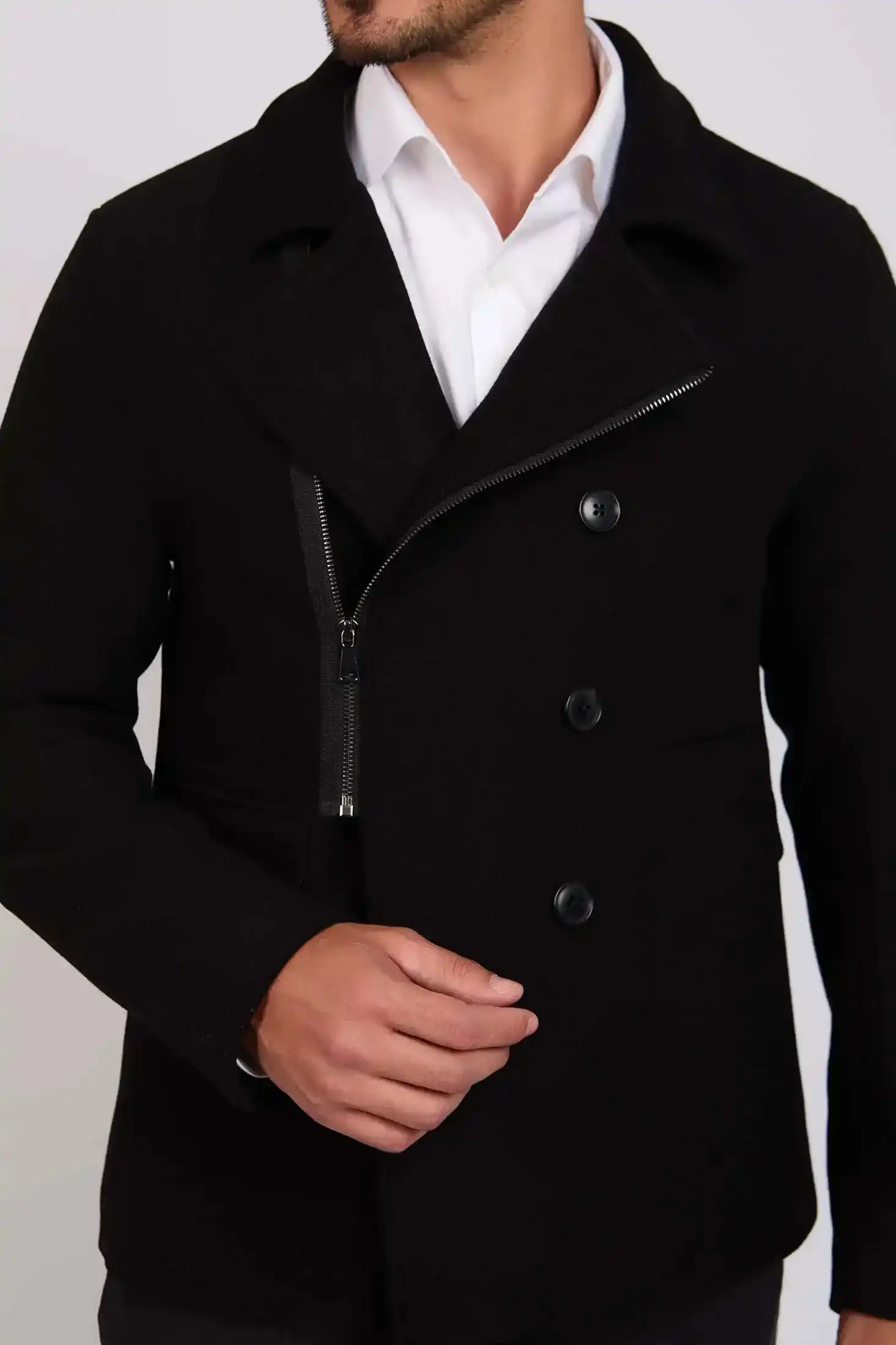 Men Slim Fit Jacket Black - Image 5