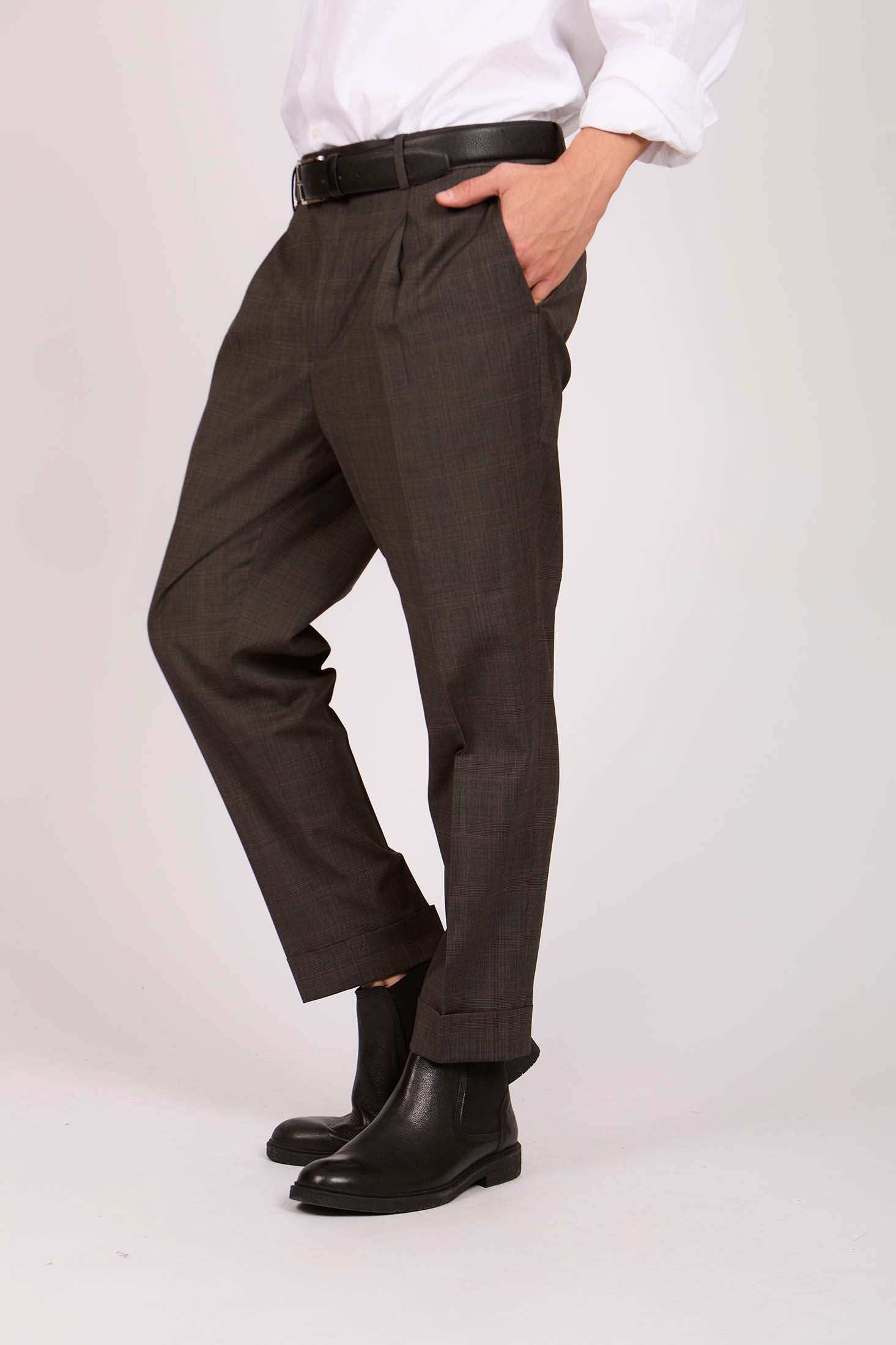 Men Regular Fit Pants Brown - Image 3