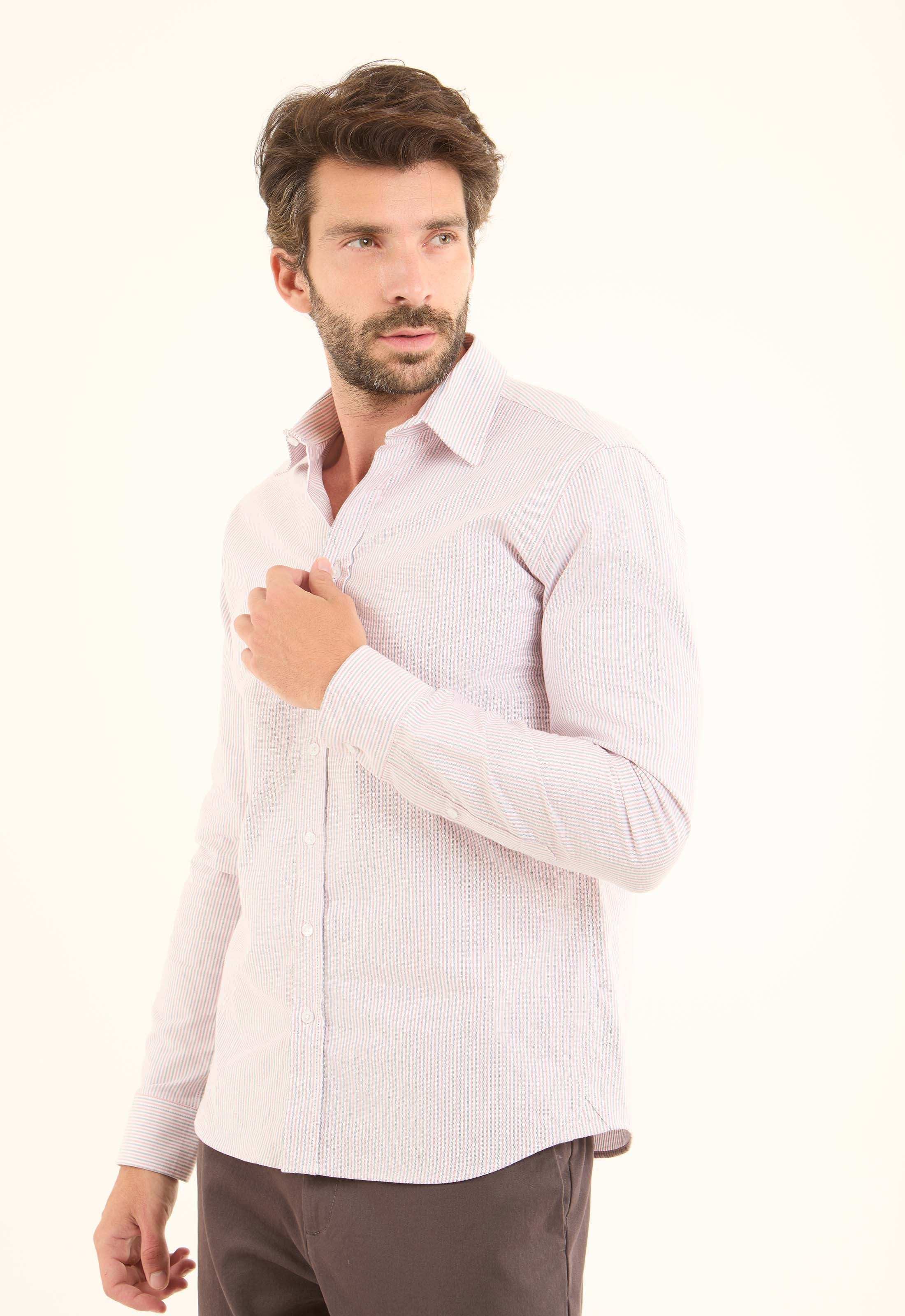 Tri-Tone Pencil Stripes Casual Shirt - Image 4