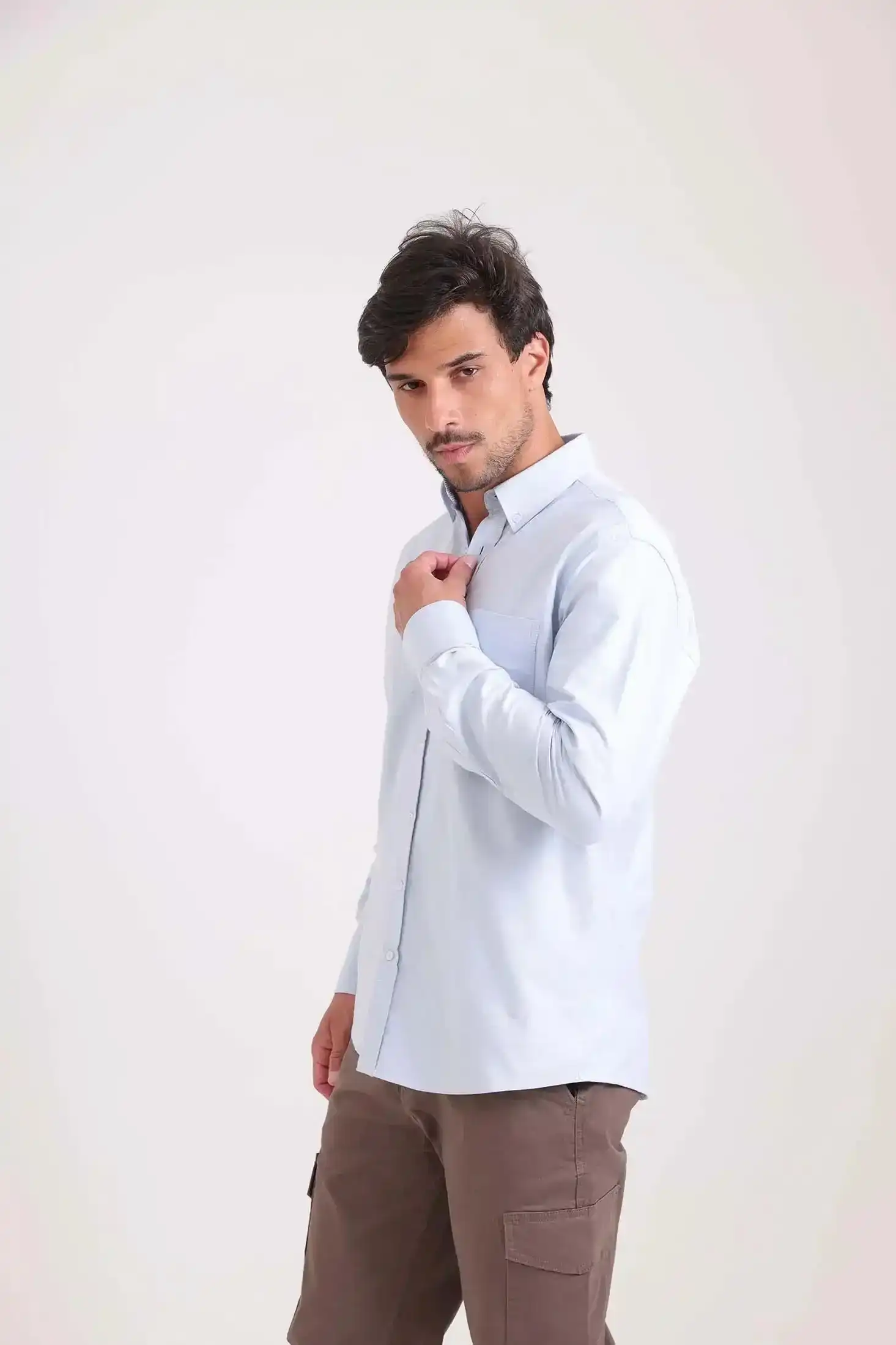 Solid Long Sleeves Shirt with Pocket - Image 4