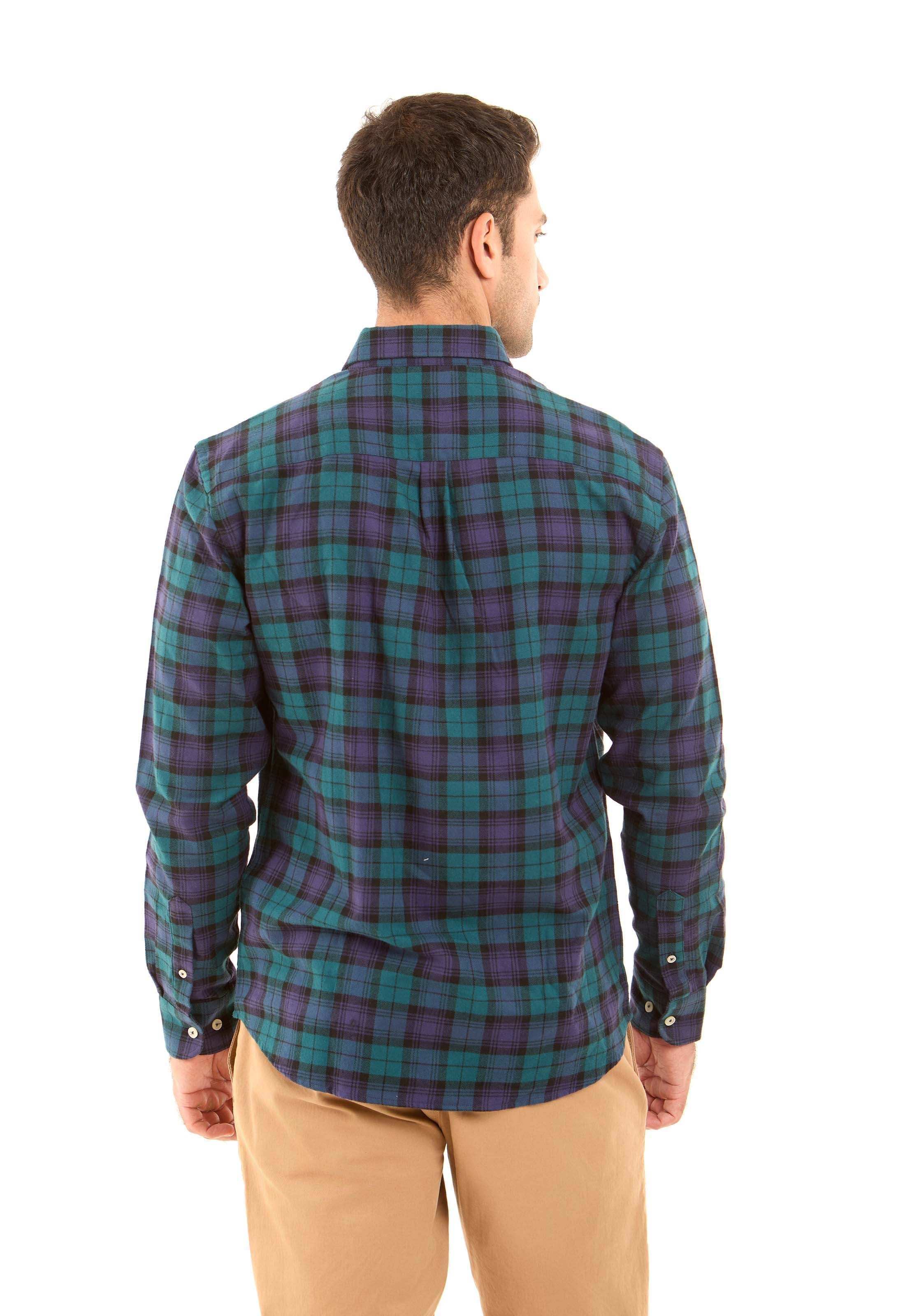 Casual Tartan Shirt with Turn Down Collar - Image 4