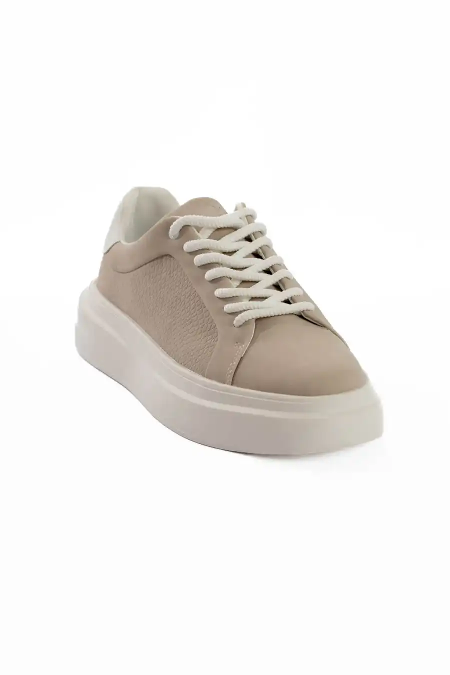 Beige Essential Lace-Up Sneakers - Image 2
