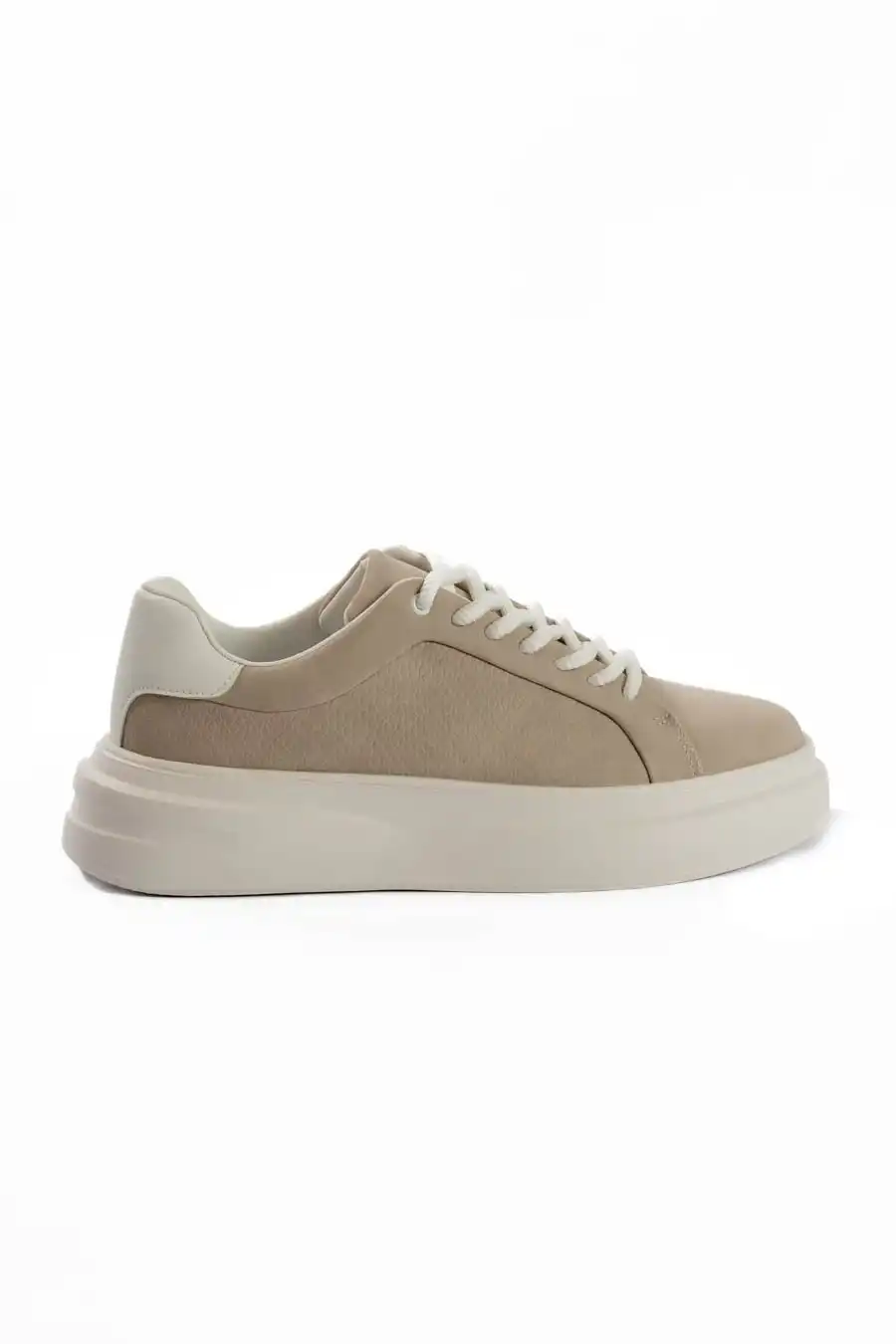 Beige Essential Lace-Up Sneakers - Image 3