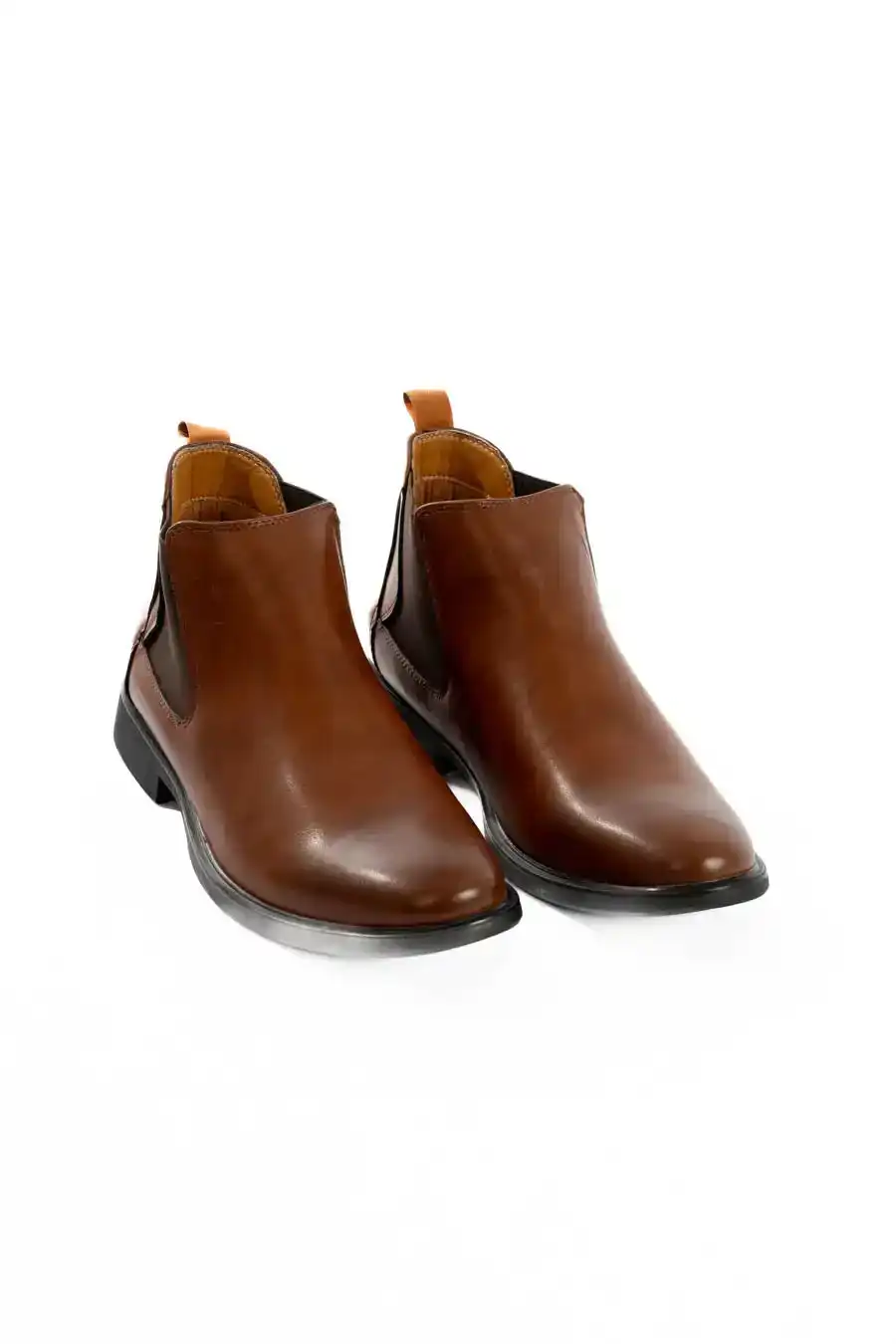 PU & Textile Half Boot with Elastic Side Panels