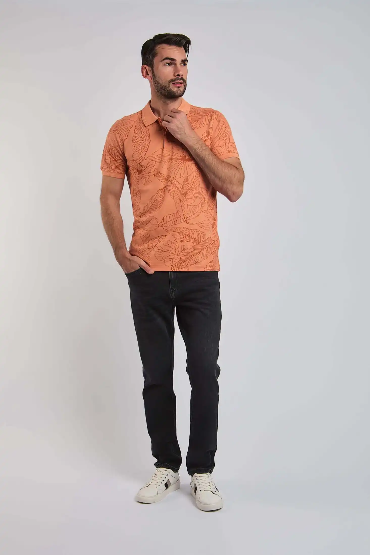 Men Regular Fit Polo -  Orange - Image 4