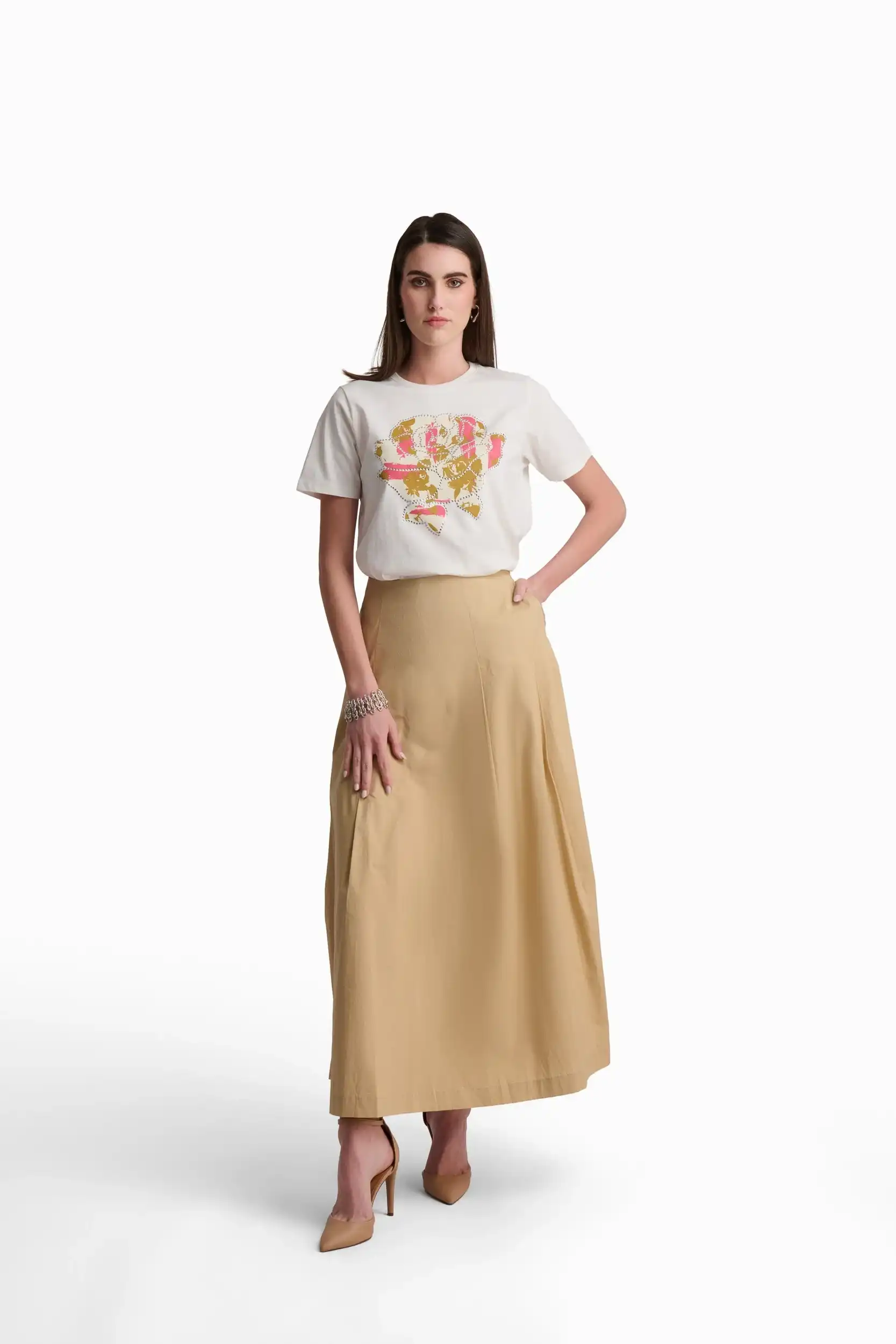 Golden Bloom Graphic T-Shirt