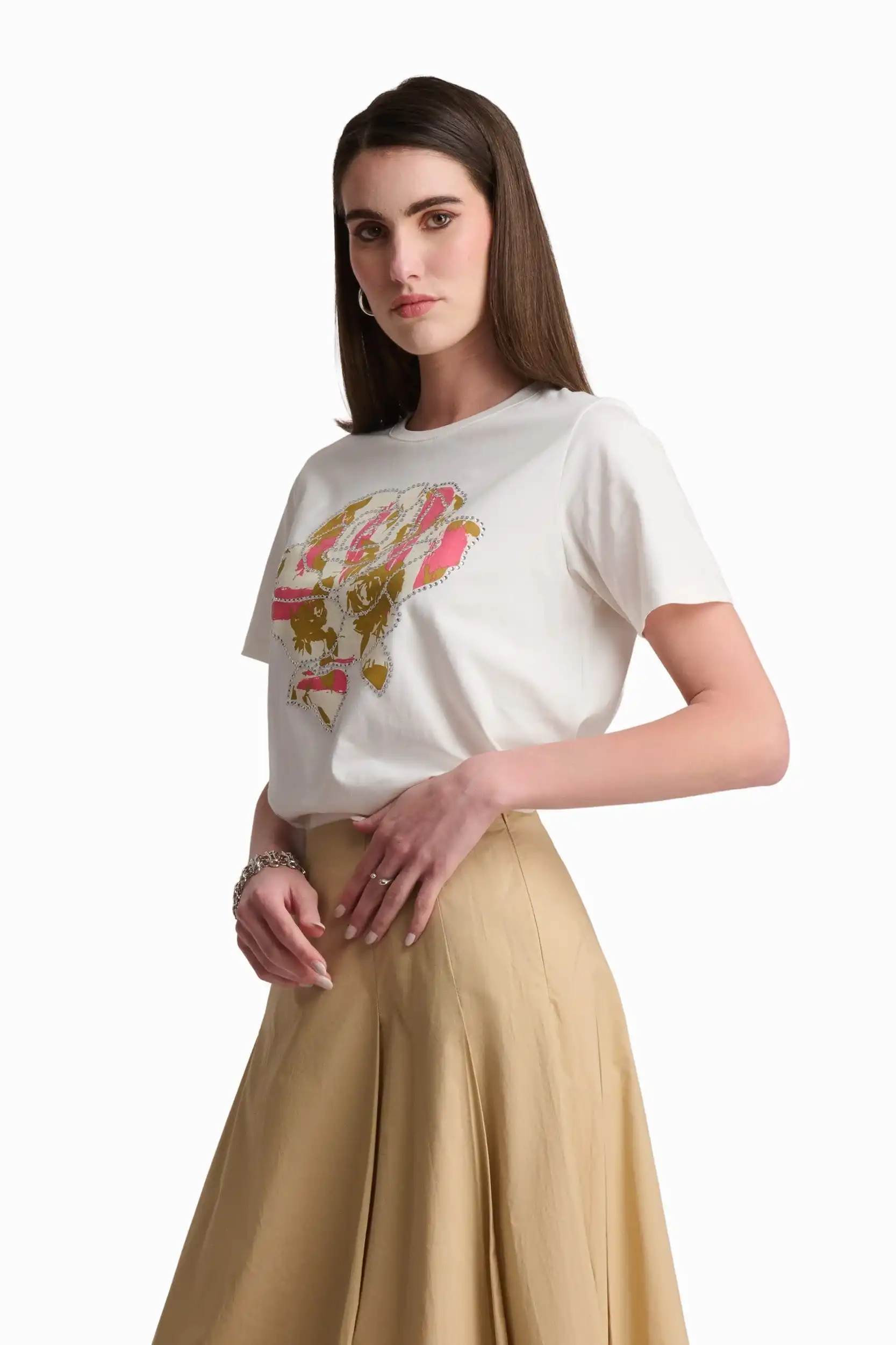 Golden Bloom Graphic T-Shirt - Image 3