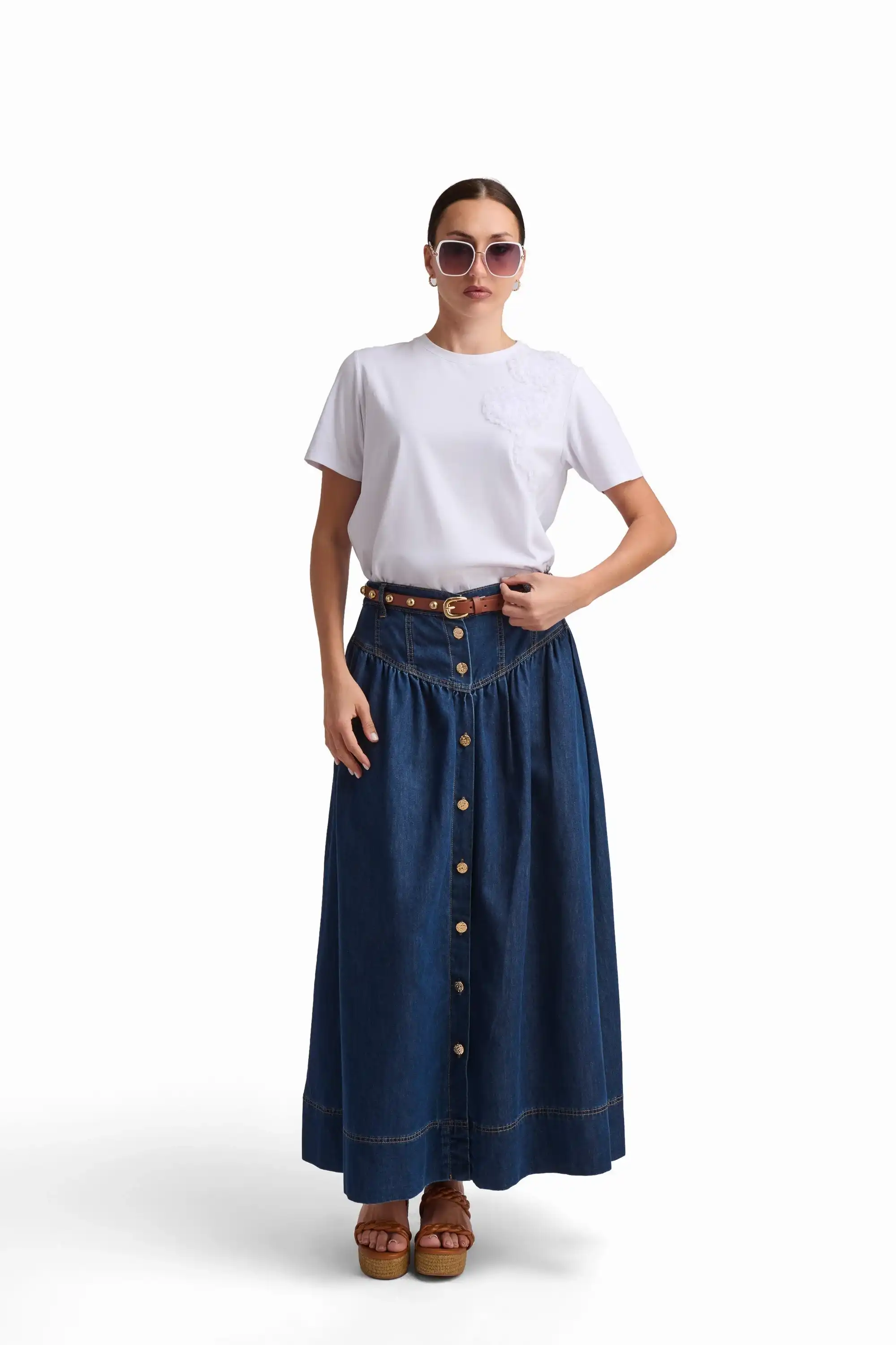 Floral Appliqu̩ Viscose T-Shirt