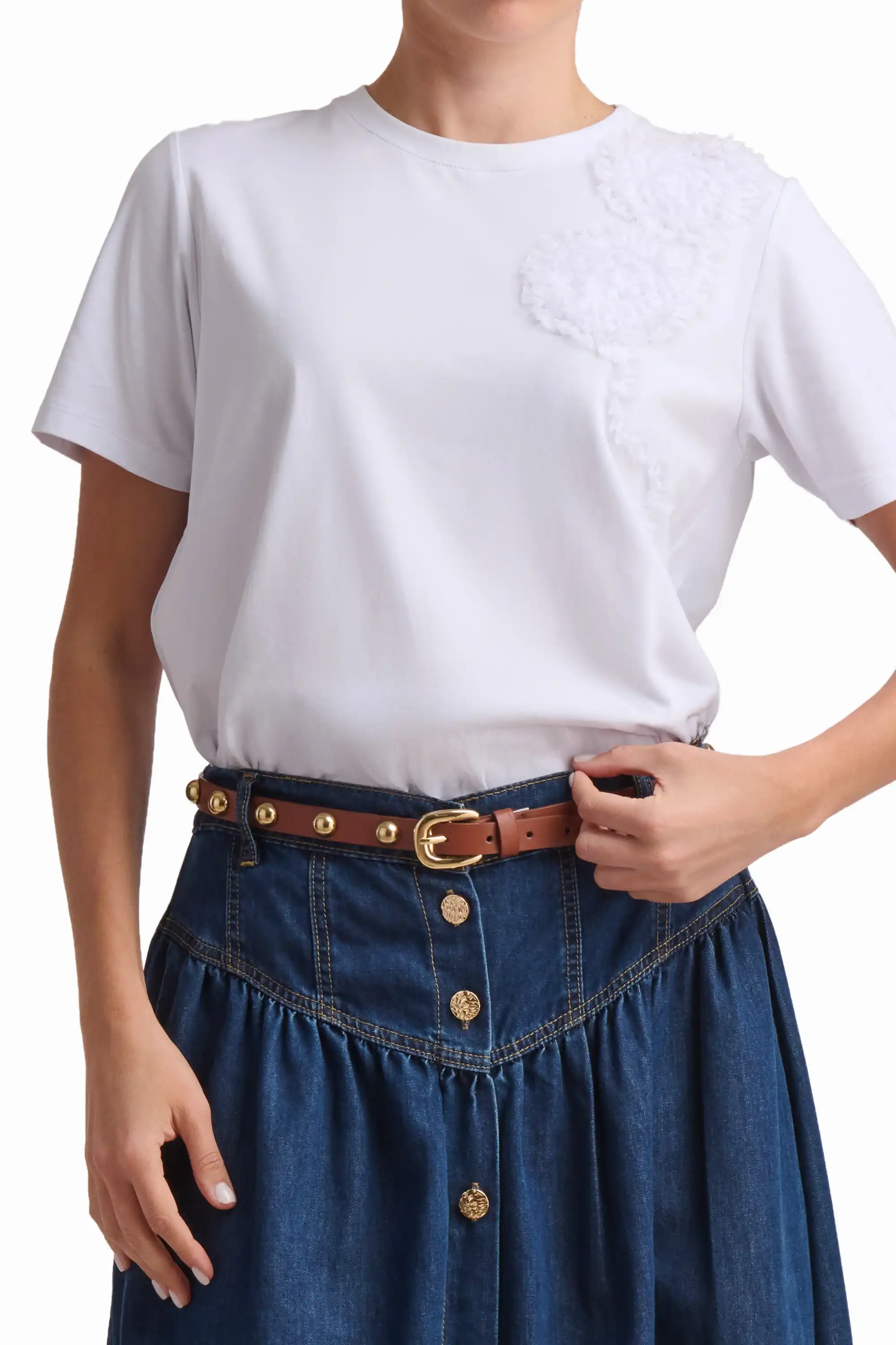 Floral Appliqu̩ Viscose T-Shirt - Image 4