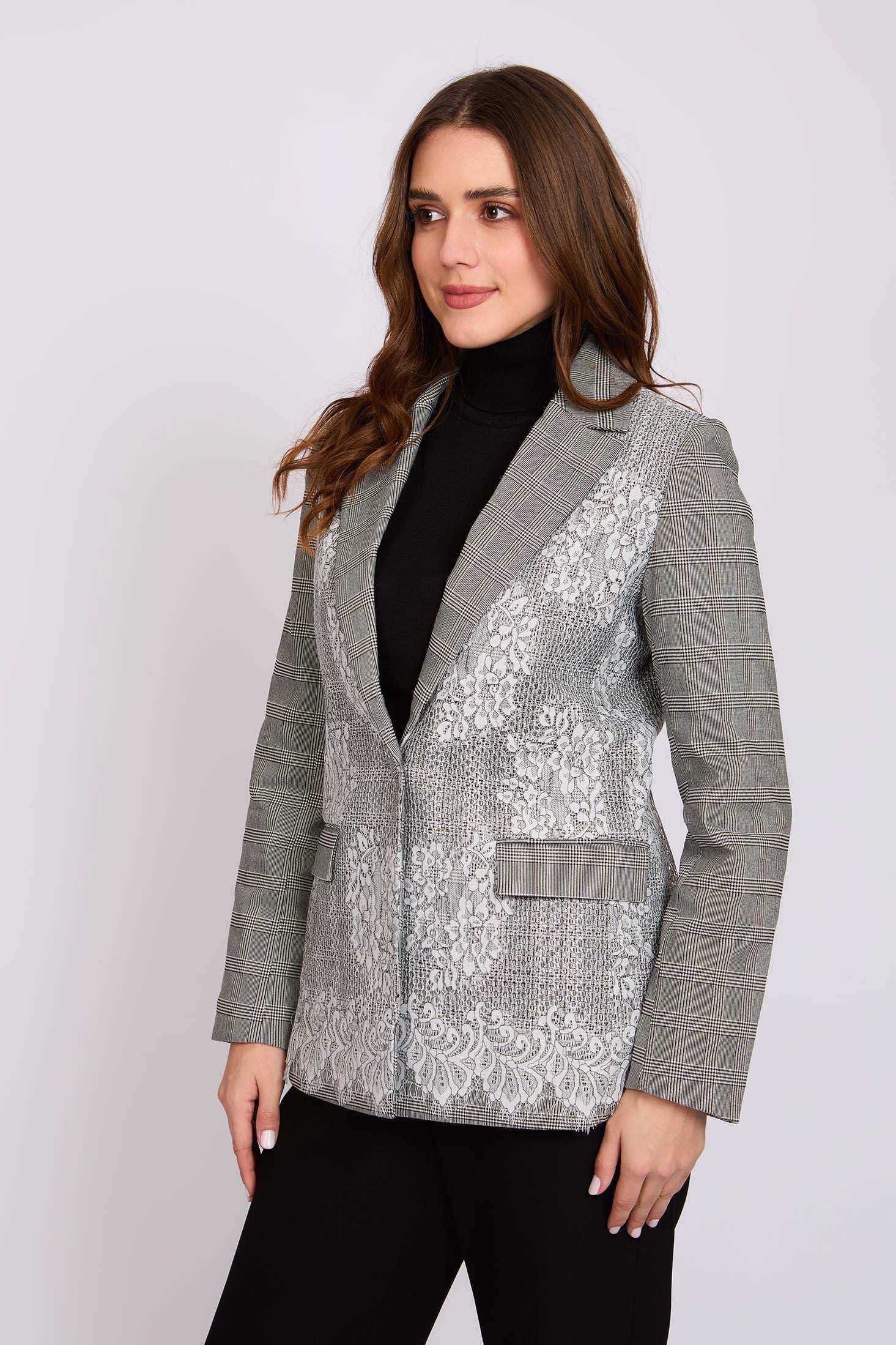 Women Regular Fit Blazer Grey - Image 3