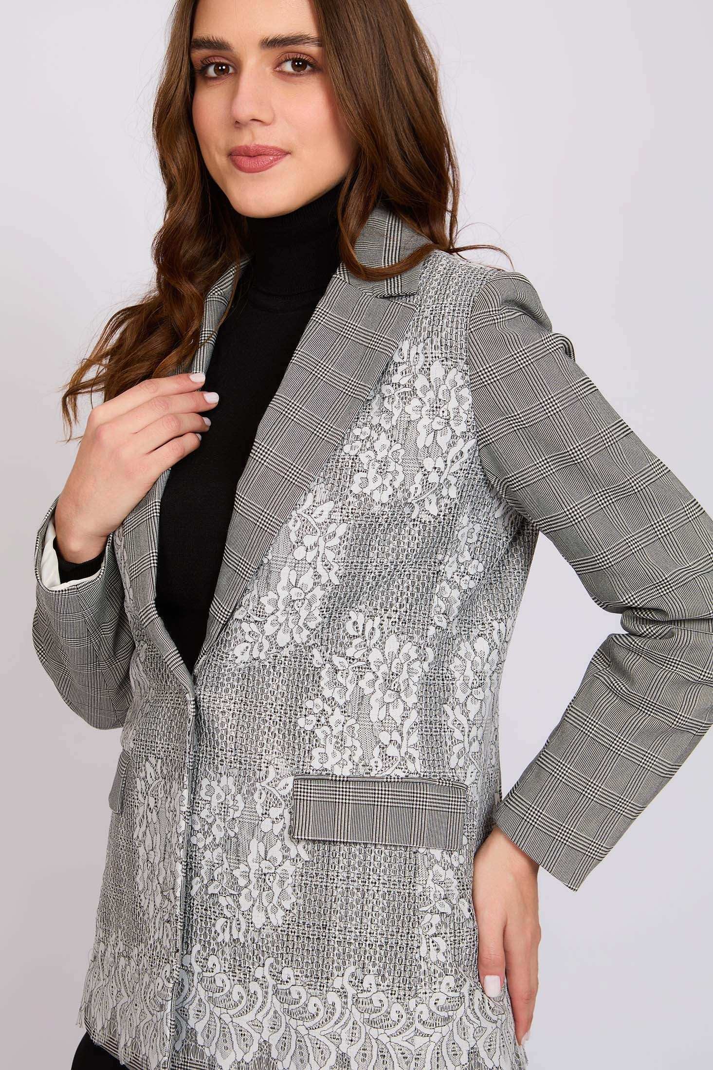 Women Regular Fit Blazer Grey - Image 4