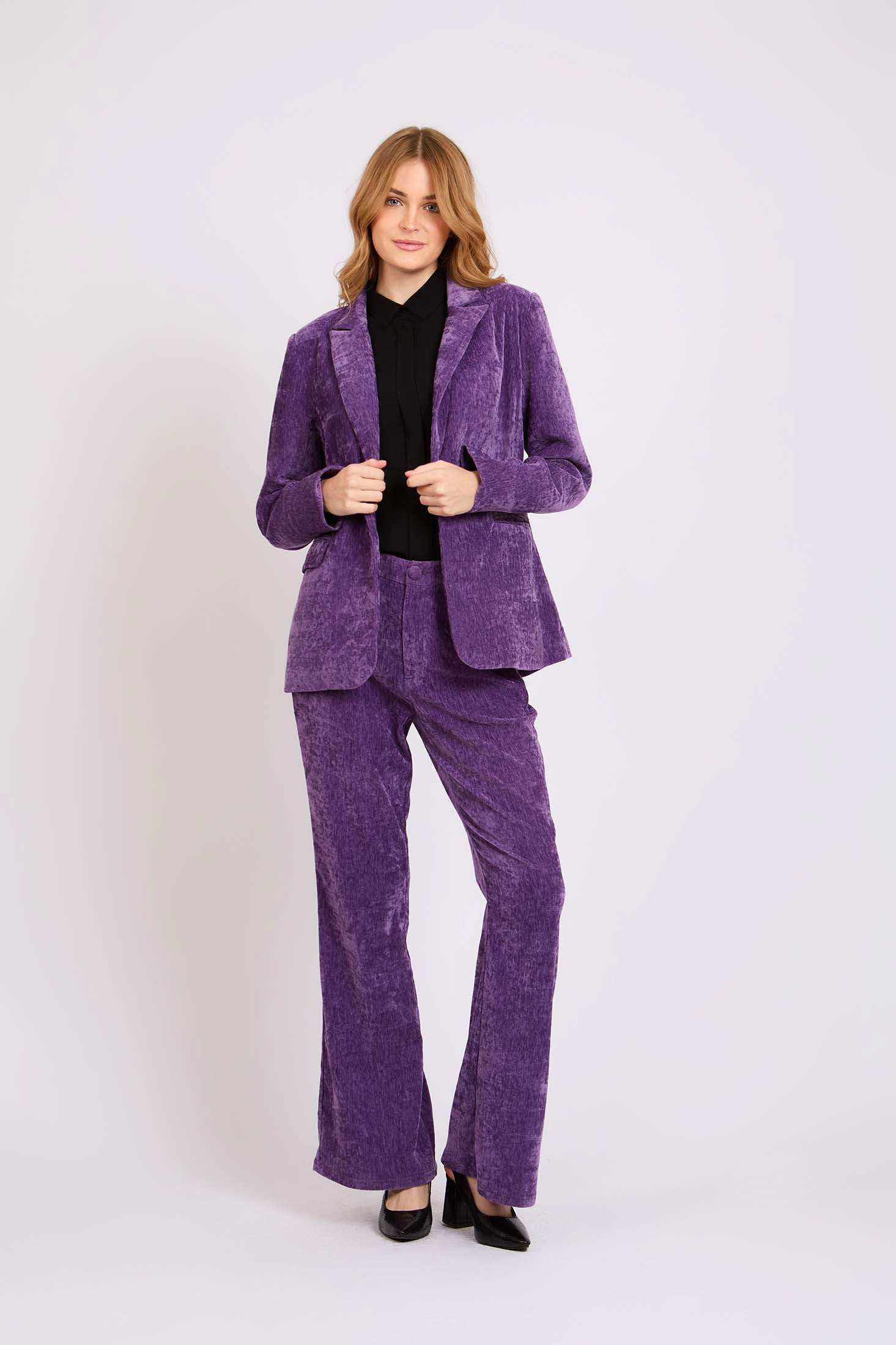 Women Regular Fit Blazer Purple - Image 2