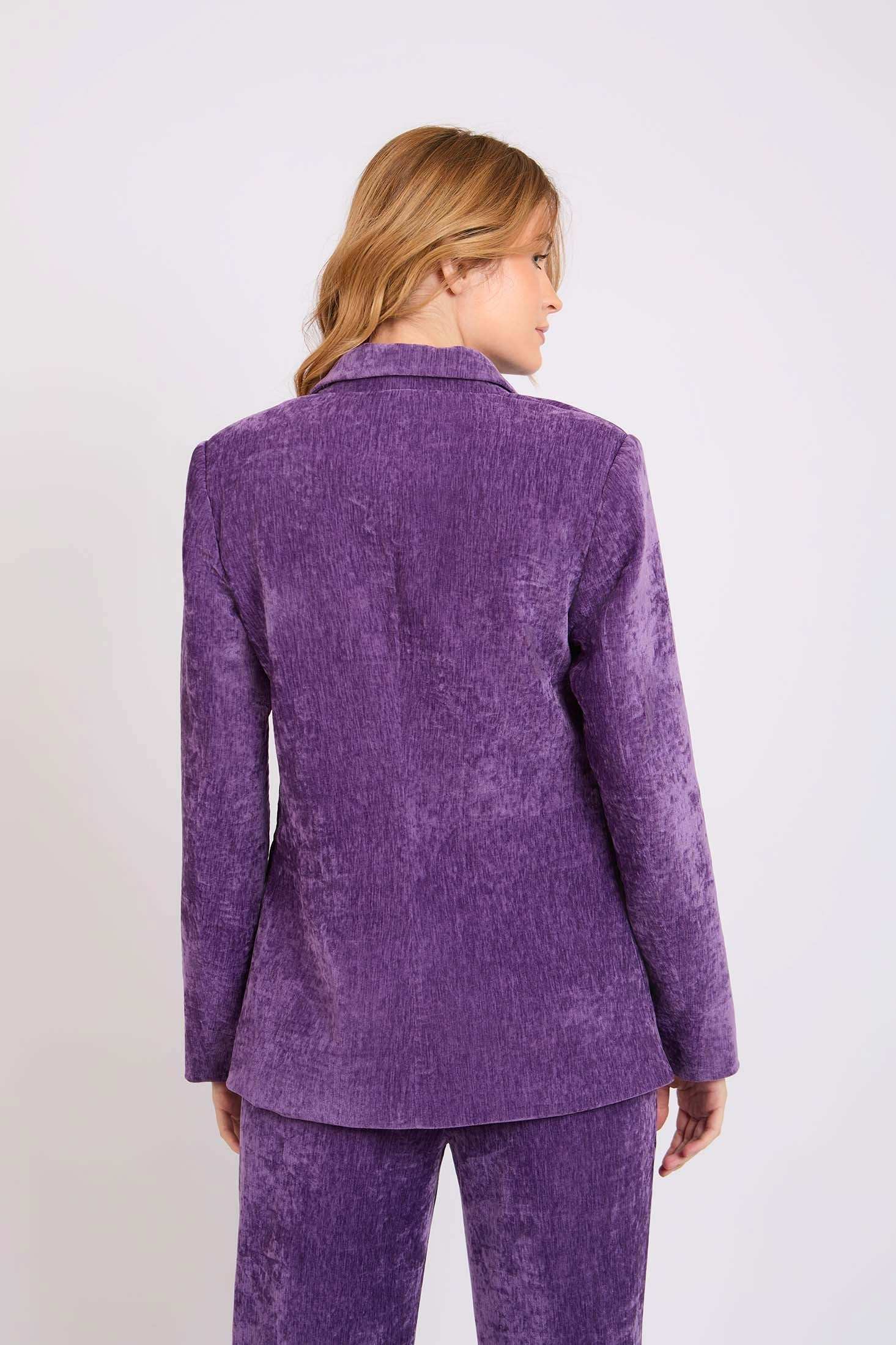 Women Regular Fit Blazer Purple - Image 4