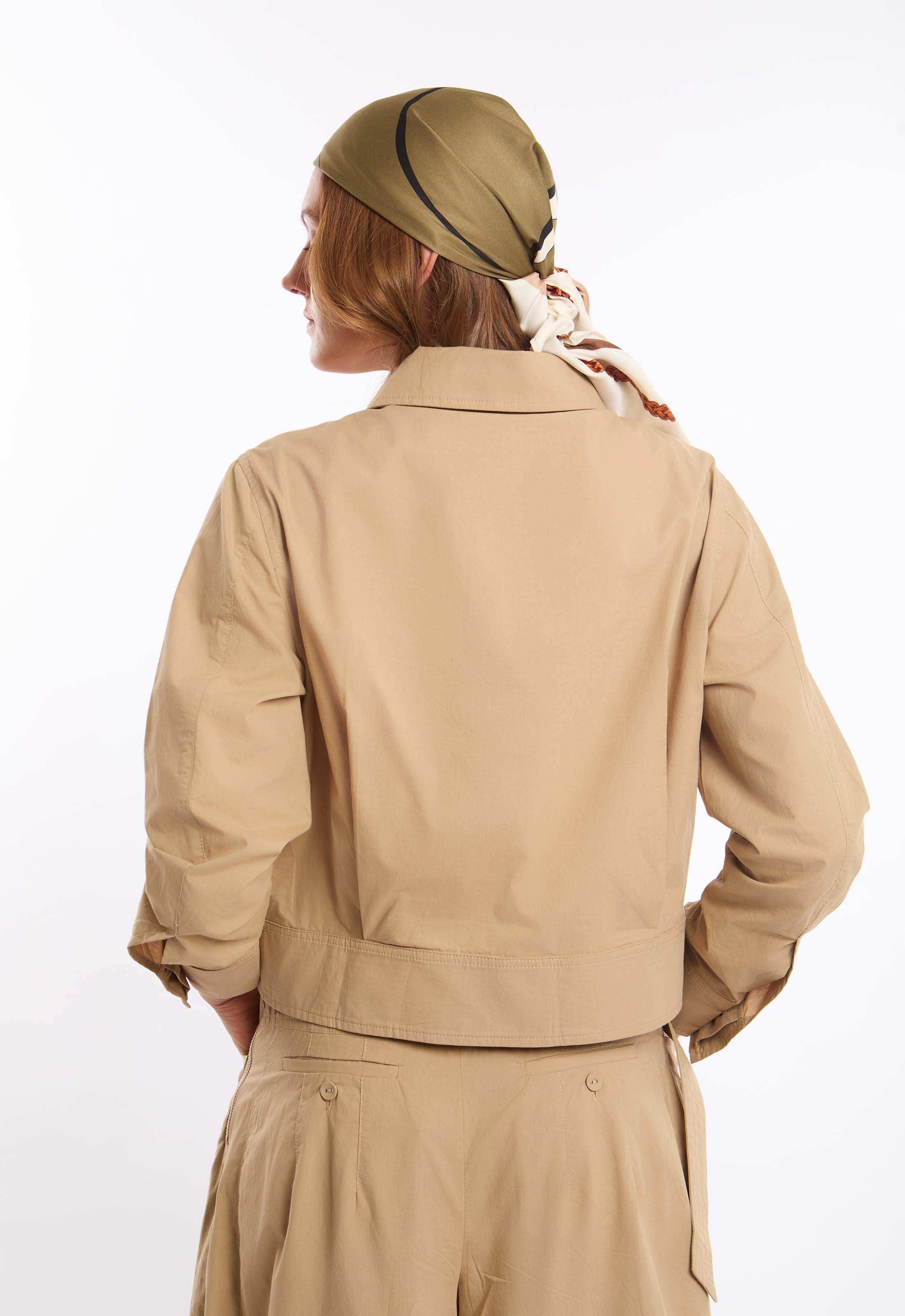 Structured Cotton Jacket with Front Buttons - Image 4