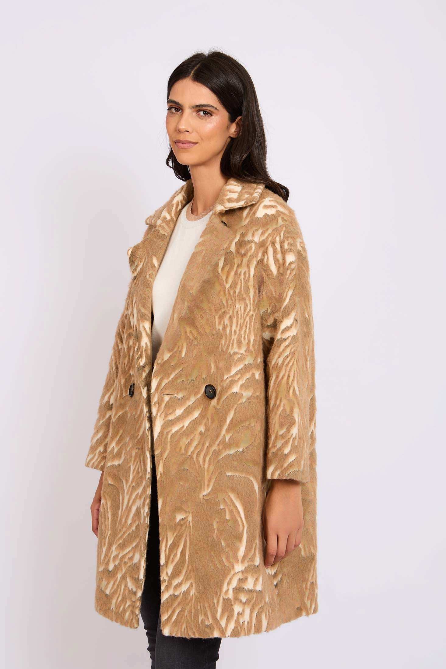 Women Regular Fit Coat Brown - Image 3