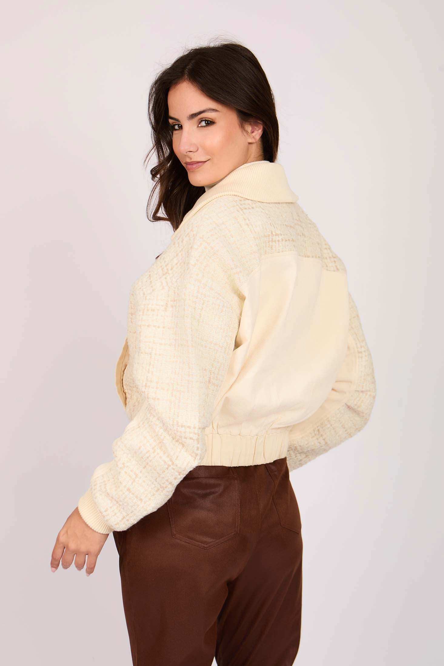 Women Regular Fit Jacket Off White - Image 4