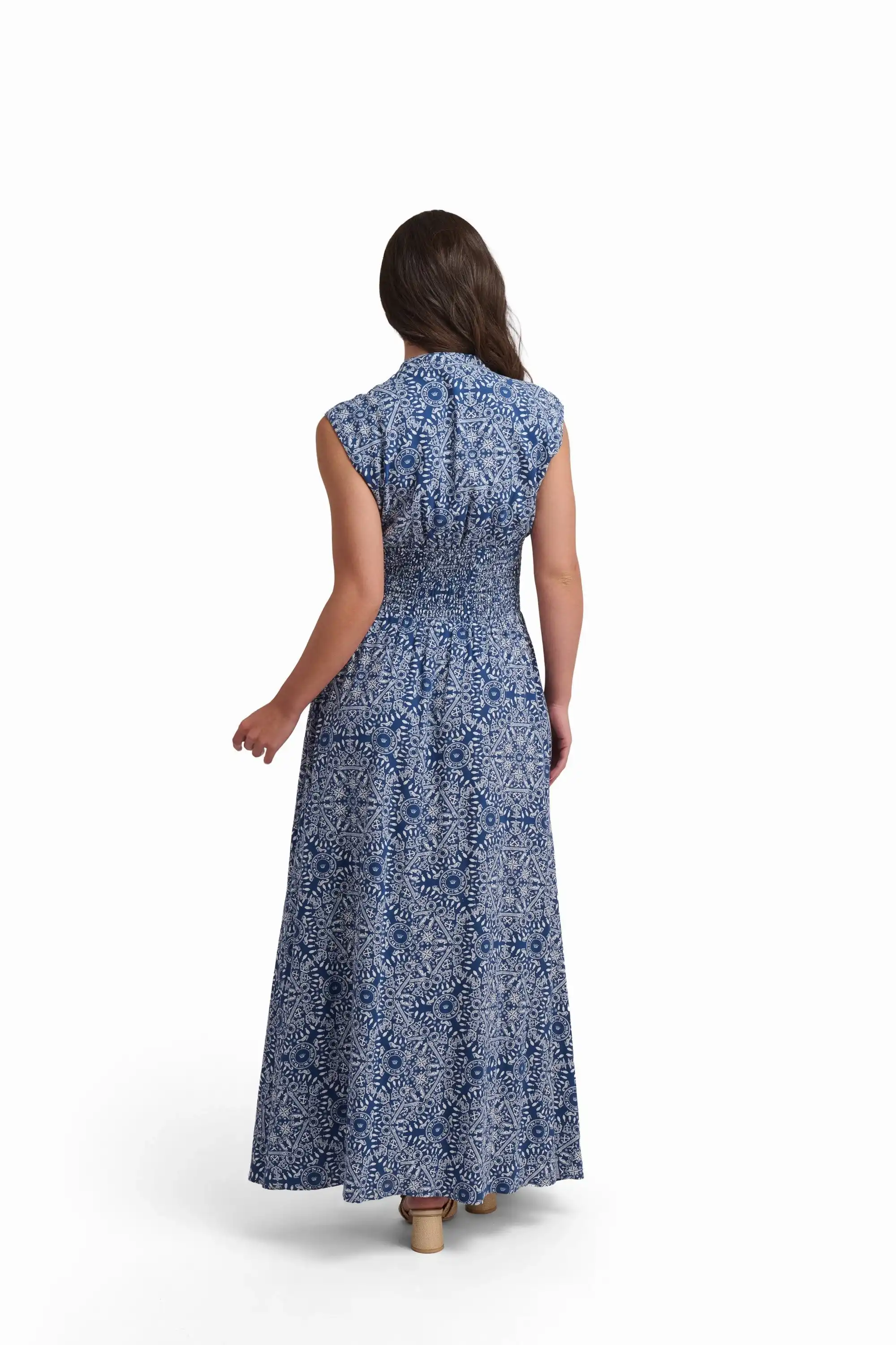 Azure Mosaic Maxi Dress - Image 3
