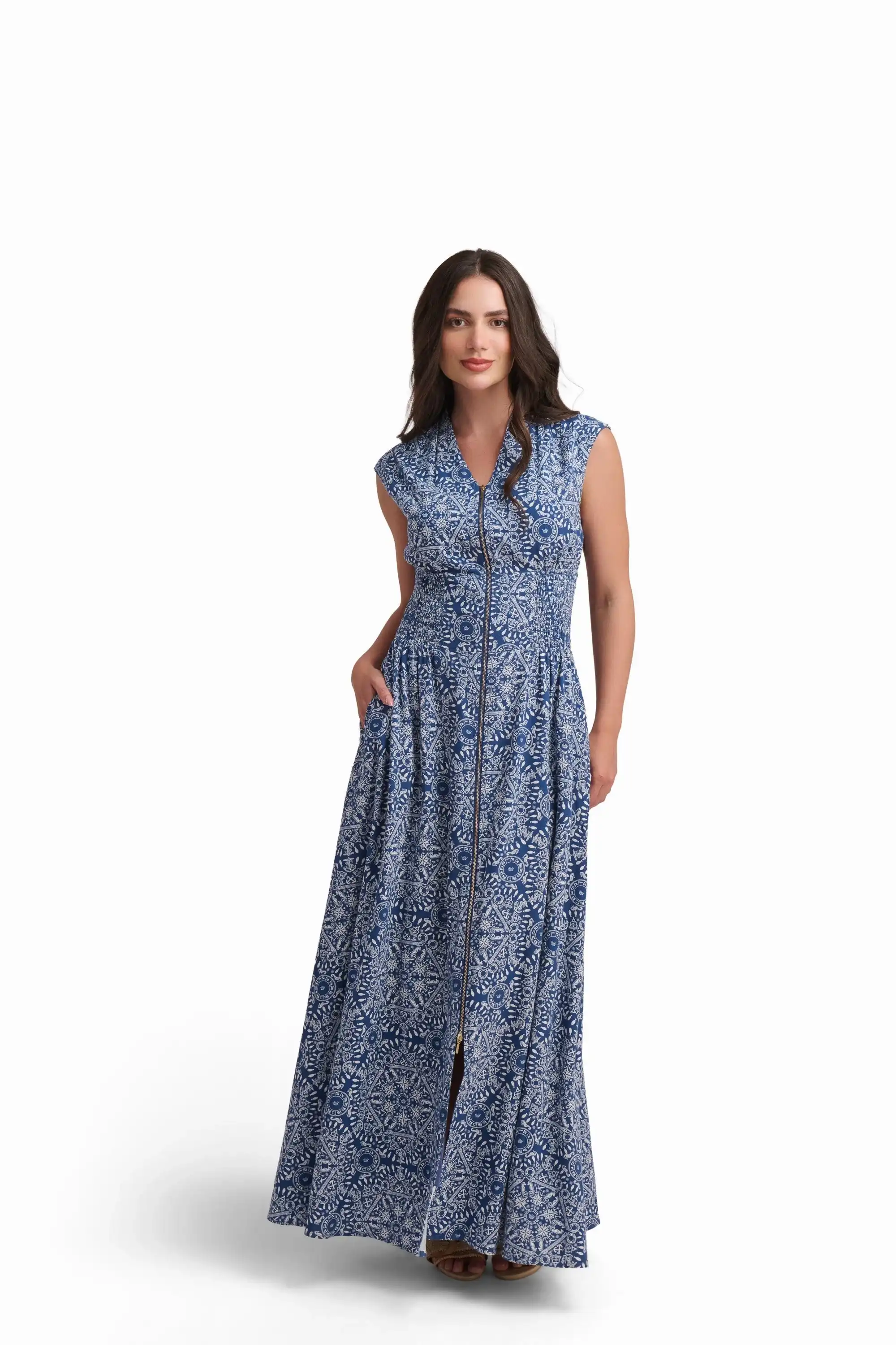 Azure Mosaic Maxi Dress - Image 4