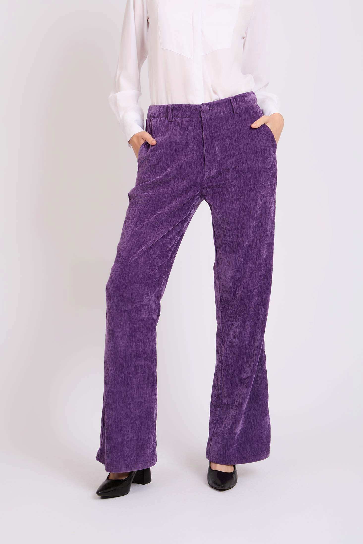 Women Regular Fit Pants Purple - Image 2