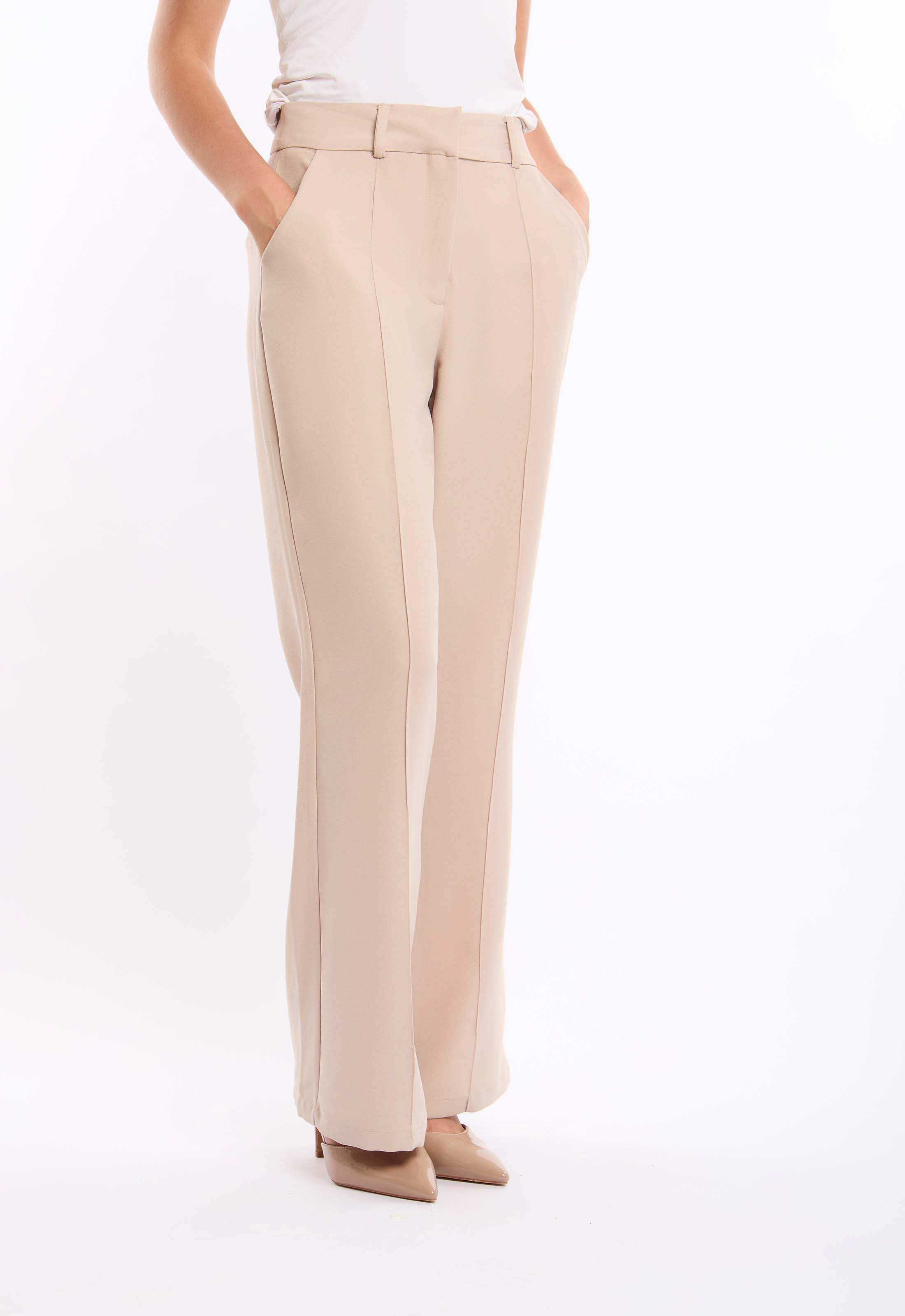 Tailored Straight-Leg Crepe Pants - Image 3