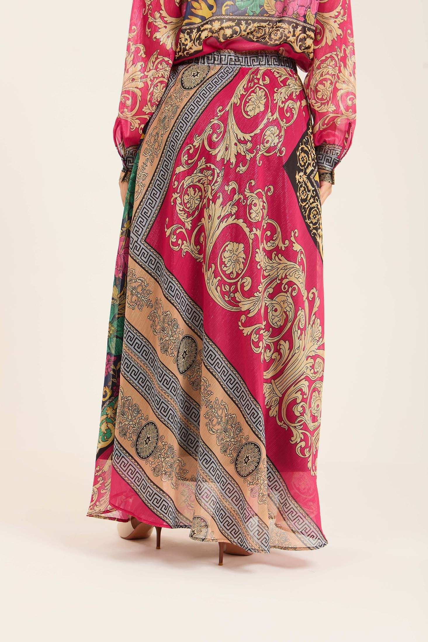Multi-Patterns Elastic Waist Casual Skirt - Image 3