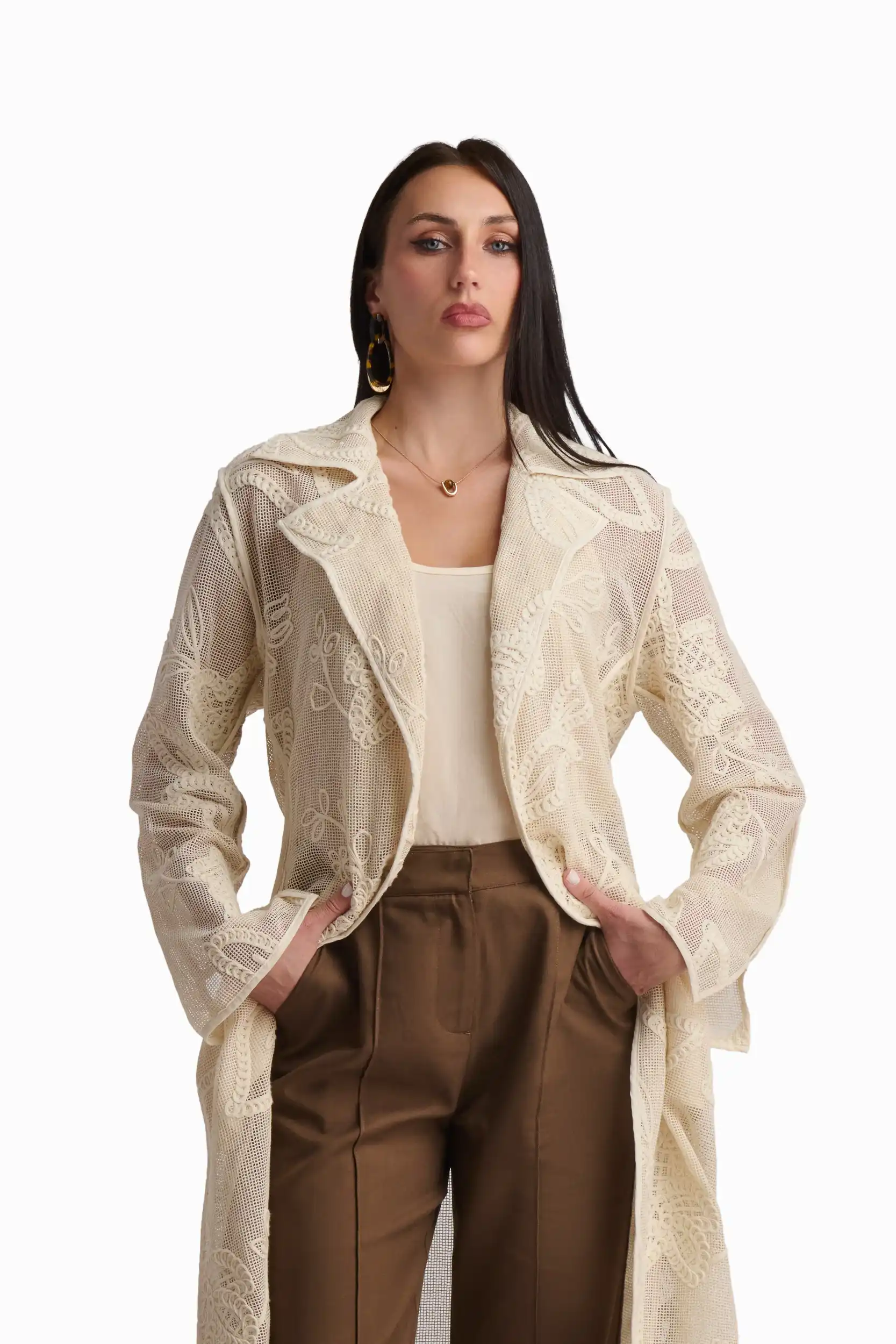 Brown Flared Trousers - Image 4